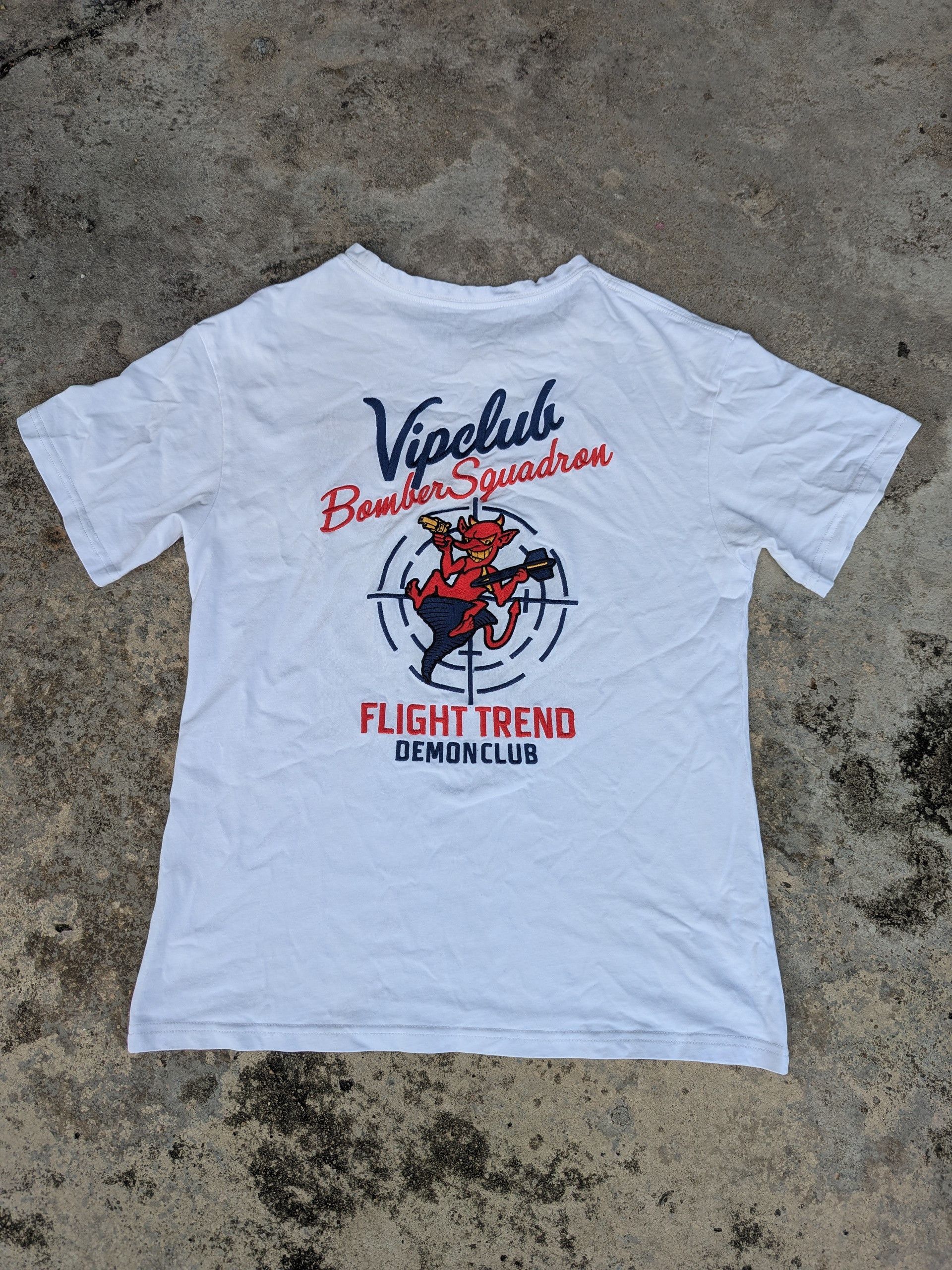 Japanese Brand Vintage Vip Club Bomber Squadron Demon Embroidered T Shirt Size US S / EU 44-46 / 1 - 1 Thumbnail