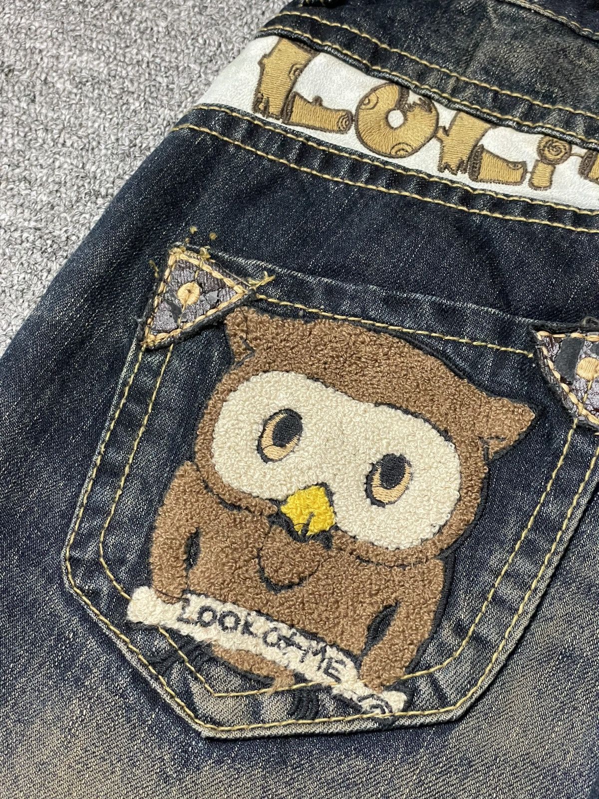 Japanese Brand × Vintage LOLITA JEANS Owl Rusty Blue Distressed Denim (92) Size US 32 / EU 48 - 6 Thumbnail