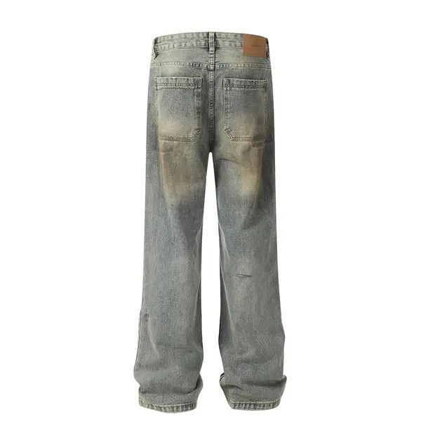 Vintage Men's heavy washed distressed straight punk ripped jeans Size US 32 / EU 48 - 2 Thumbnail