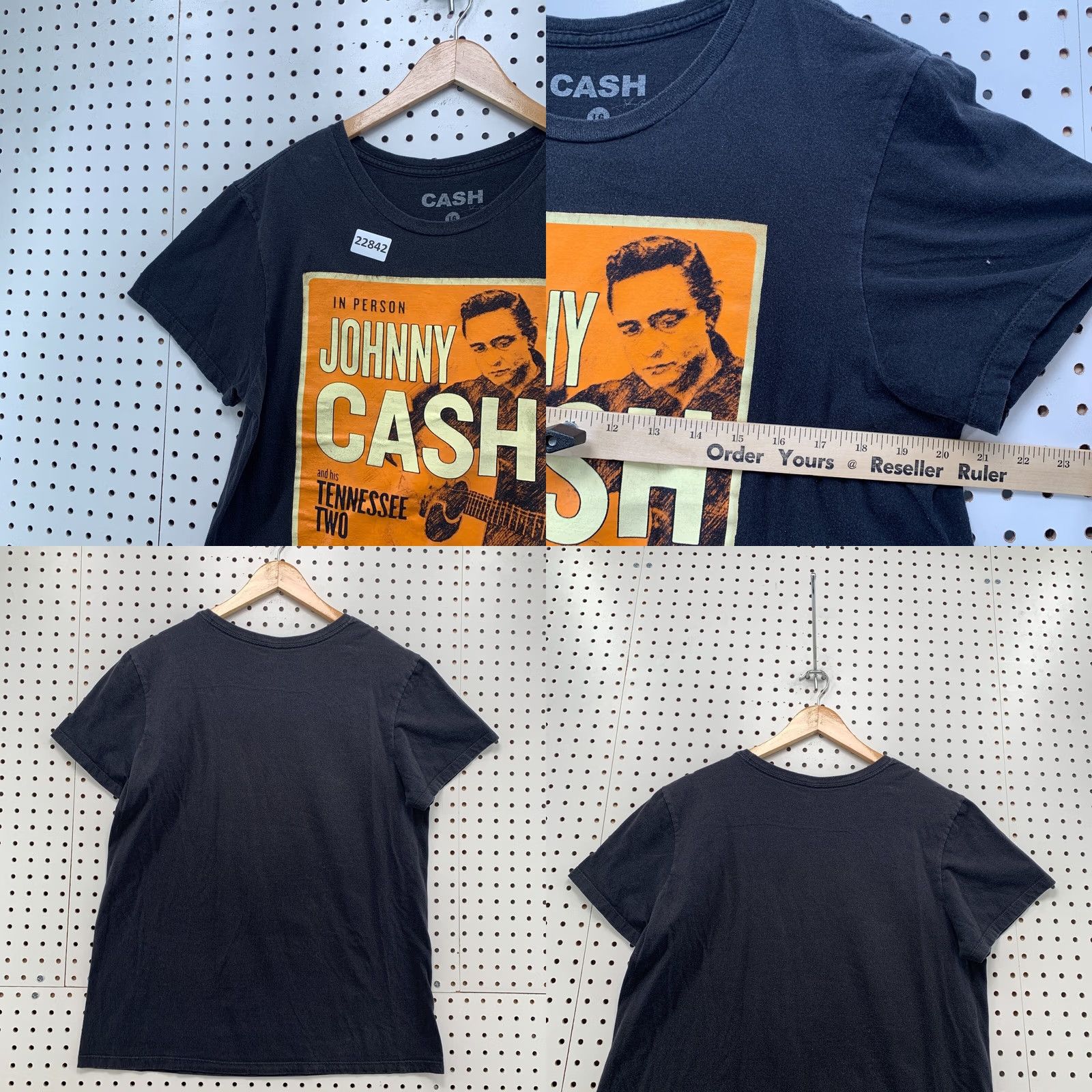 Vintage Johnny Cash Shirt Black Ticket Stub Graphic Fits Men Medium Band TEE Size US M / EU 48-50 / 2 - 9 Thumbnail