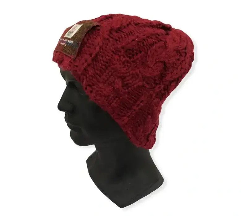 Harris Tweed × Japanese Brand Japanese Brand Harris Tweed Big Logo knit Beanie Hat Size ONE SIZE - 2 Thumbnail