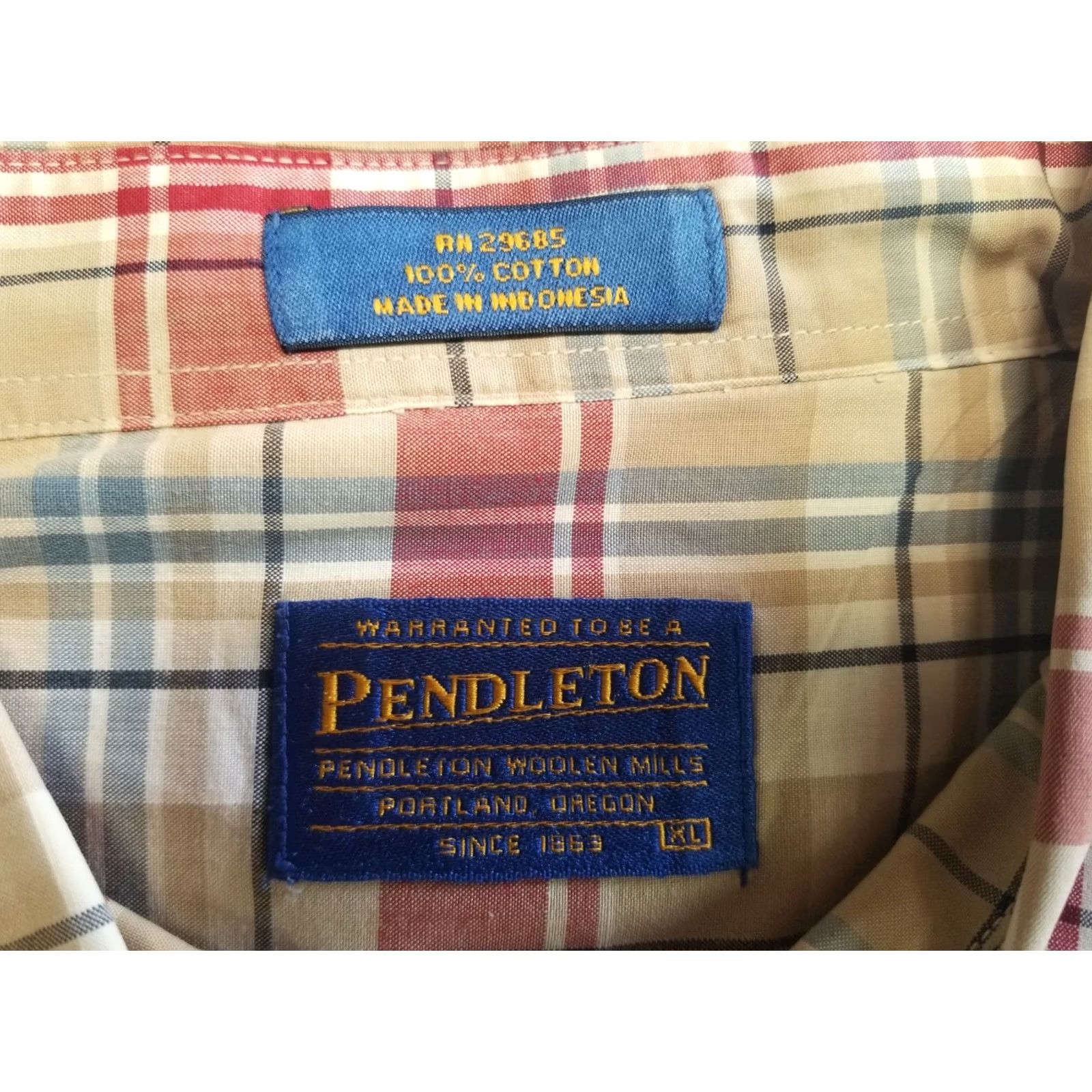 Pendleton Pendleton Shirt XL Mens Flannel Button-Up Plaid Short Sleeve Cotton Multicolor 90s Classic Mens Size US XL / EU 56 / 4 - 7 Thumbnail