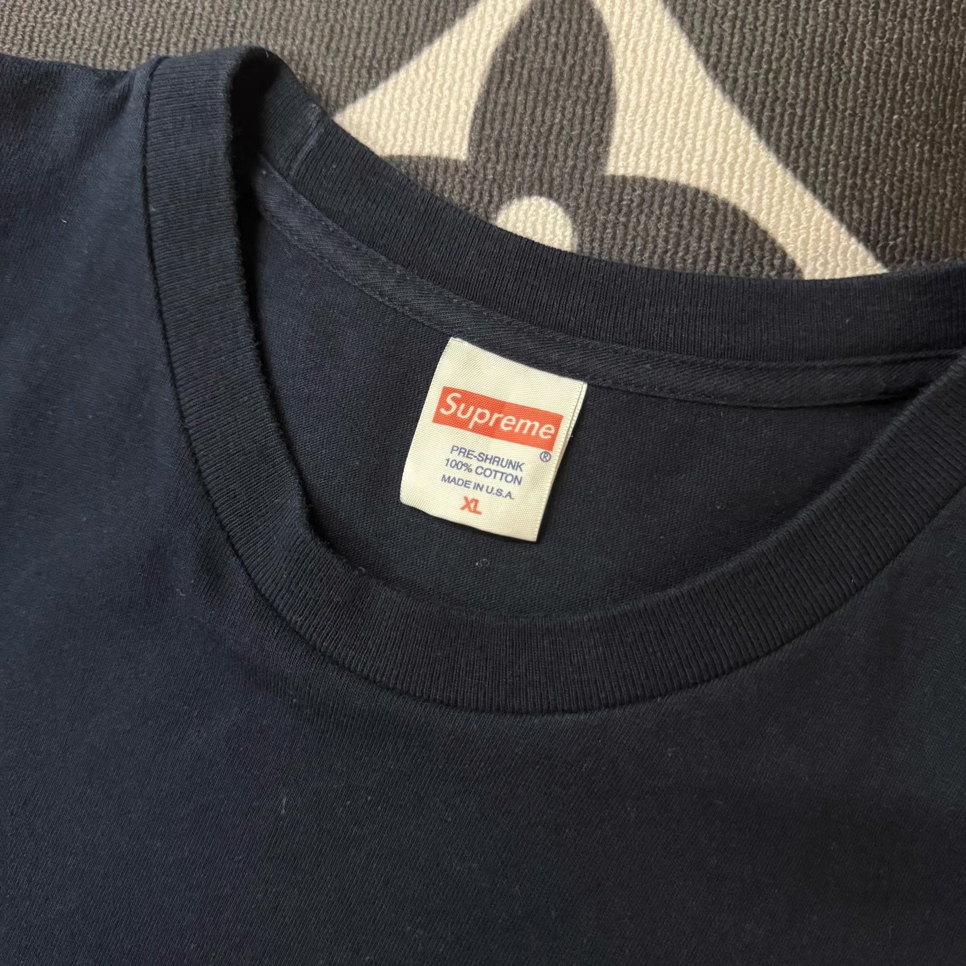 Supreme Supreme Portrait Logo Navy Short Sleeve T‑shirt Q10 Size US XL / EU 56 / 4 - 5 Thumbnail