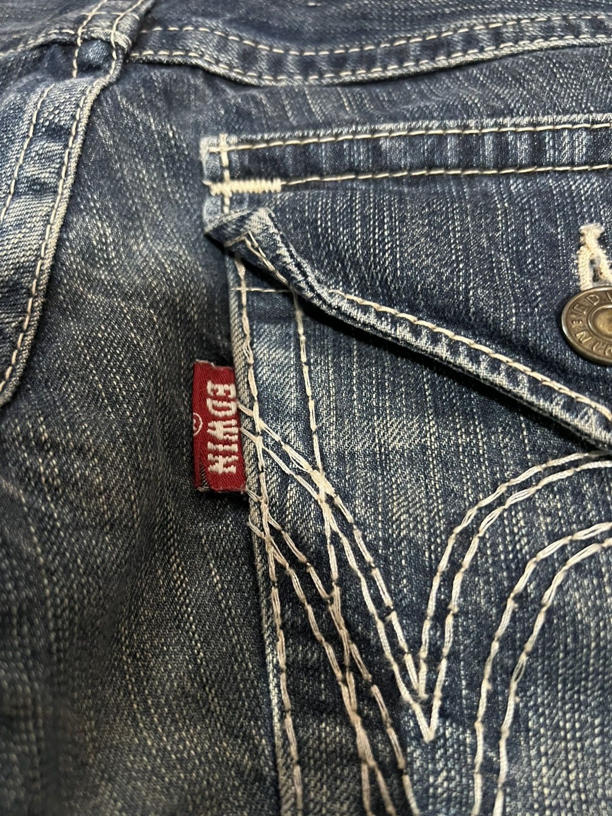 Edwin × If Six Was Nine × Japanese Brand 🌈Twist Leg Vintage Edwin Blue Trip Mud Wash Jean Japan Size US 30 / EU 46 - 16 Thumbnail
