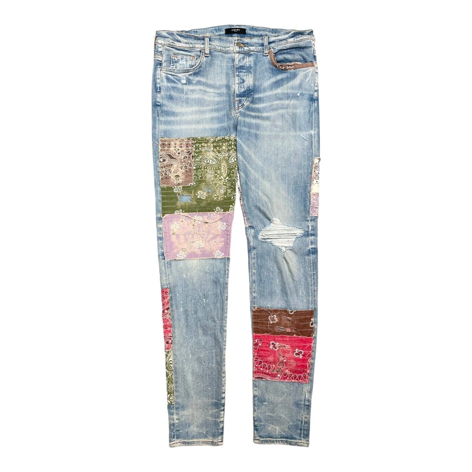 Amiri Amiri Bandana Art Patch Jeans Clay Indigo Size US 38 / EU 54 - 1 Thumbnail