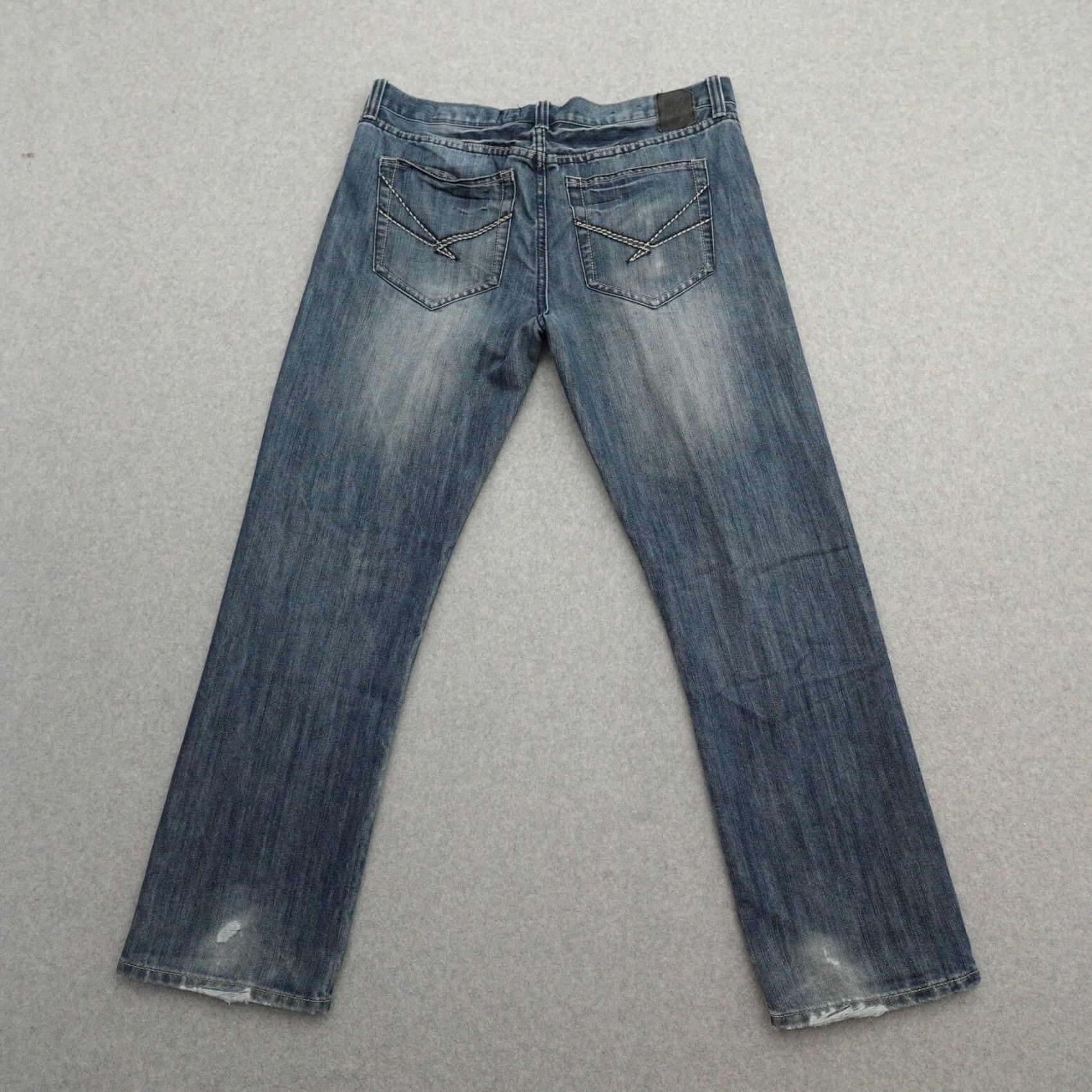 Ecko Unltd. Marc Ecko Jeans Men 34 Regular Fit Cotton Denim Distress Blue Size US 34 / EU 50 - 2 Thumbnail