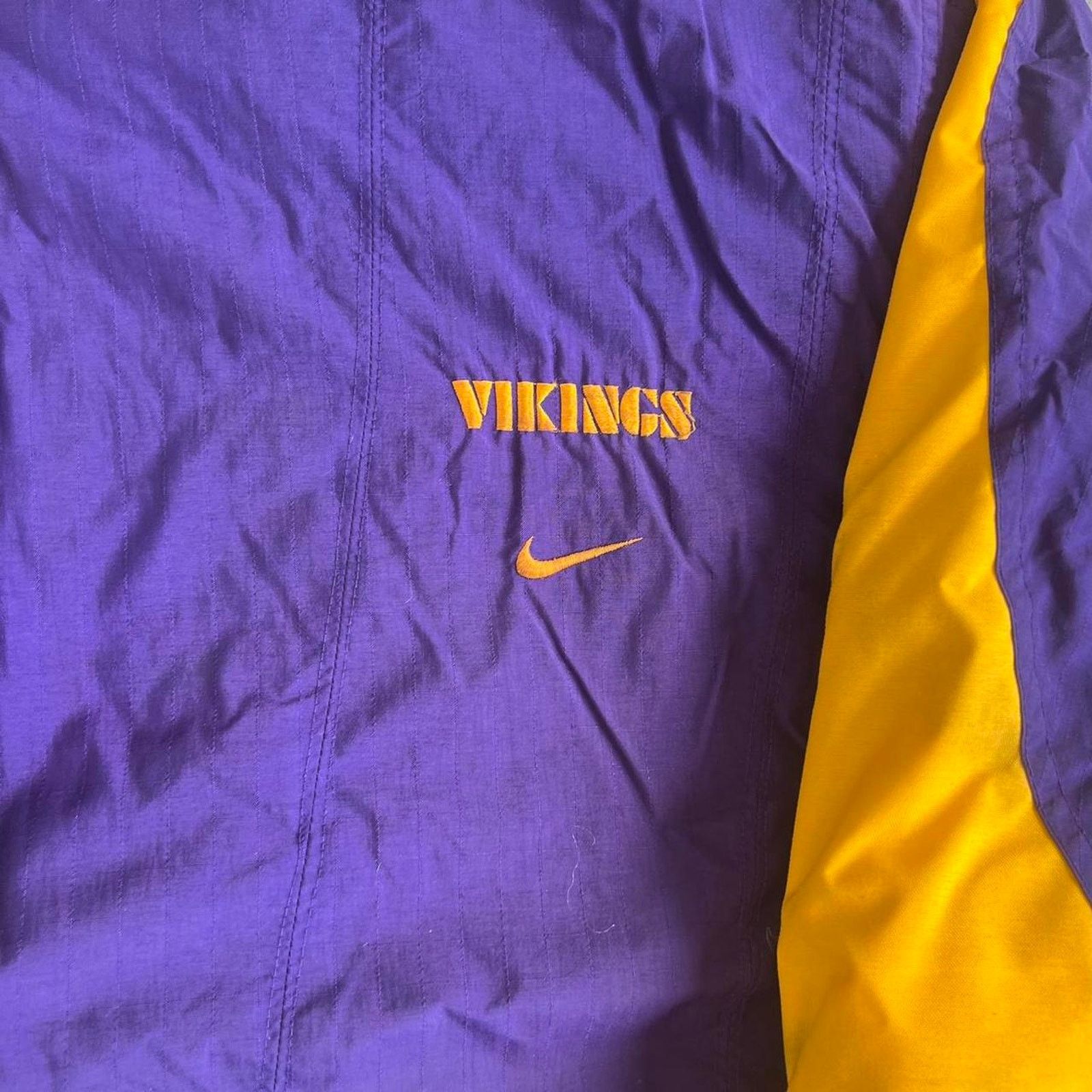 NFL × Nike × Vintage Vintage 90s Nike Minnesota Vikings Fleece Lined Jacket Size US XL / EU 56 / 4 - 5 Thumbnail