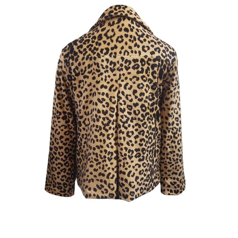Designer CT1966 Ethyl Animal Print Waist Length Button Blazer S Size S / US 4 / IT 40 - 4 Thumbnail