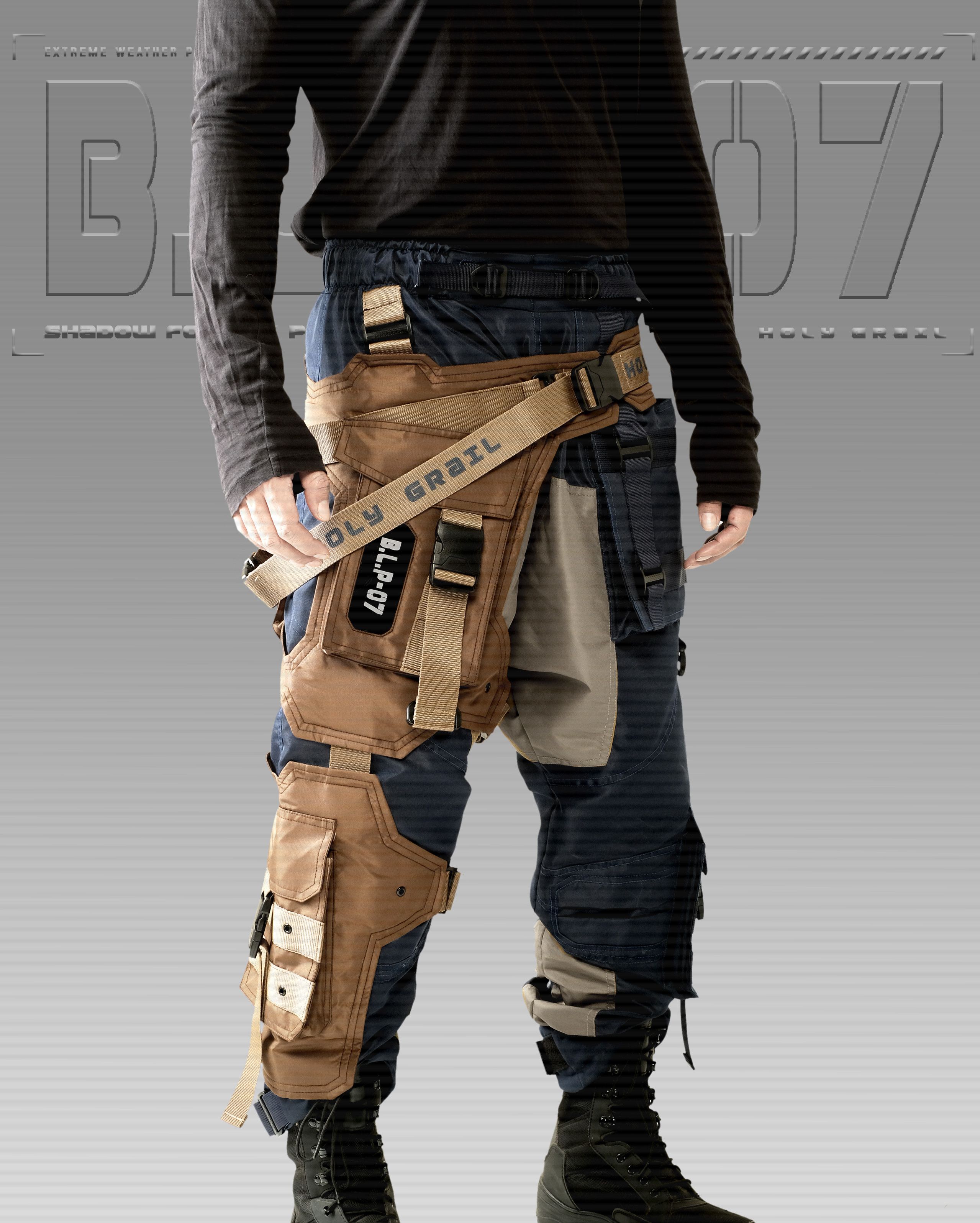 Hi Tec H-G PRO-TECH-TOR "SHADOW FORCE" TECHWEAR CYBERPUNK HOLYGRAIL Size US 34 / EU 50 - 2 Thumbnail