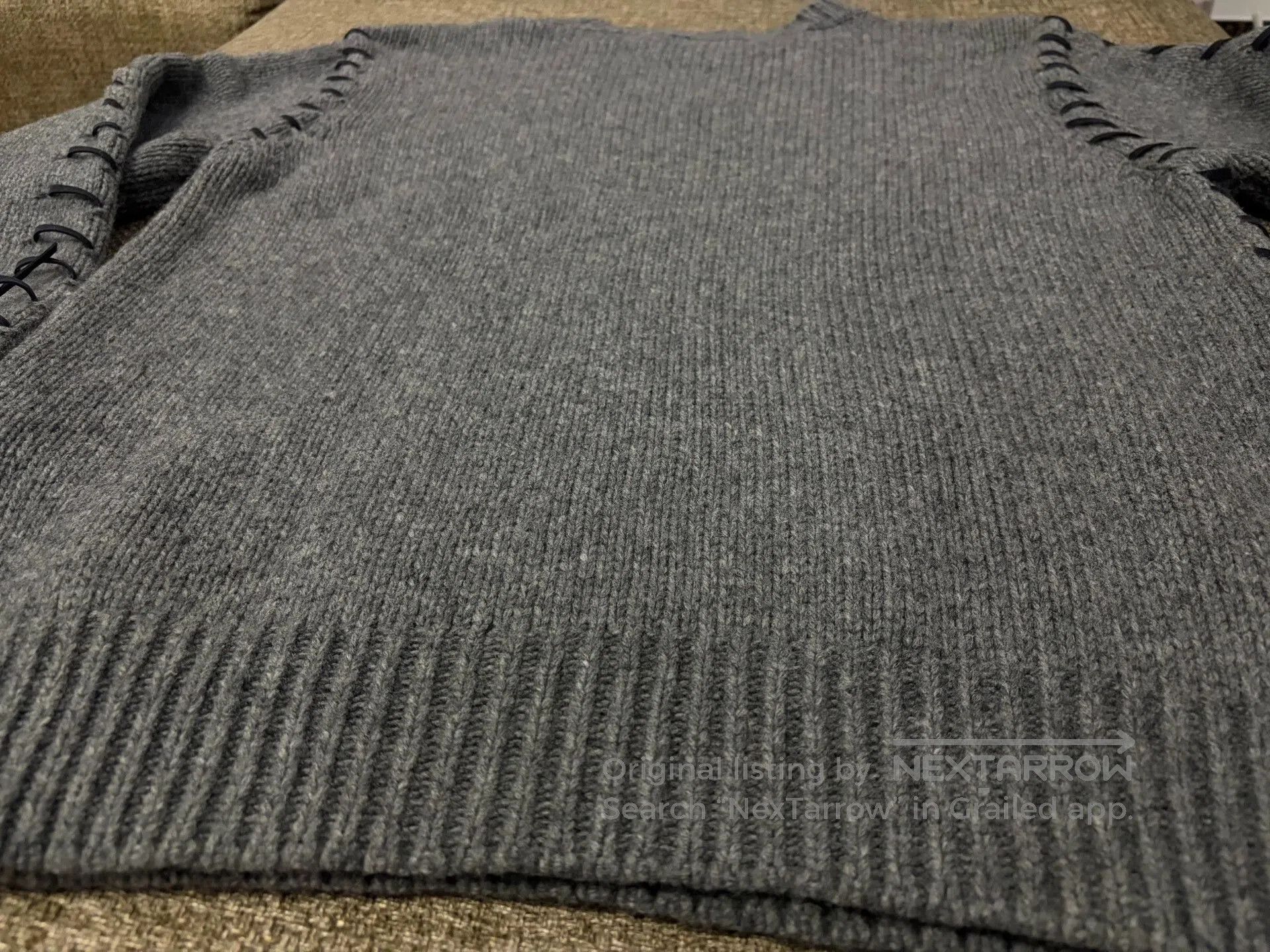 DISCOVERED Discovered Knit Sweater with Contrast Stitching. Size US M / EU 48-50 / 2 - 5 Thumbnail