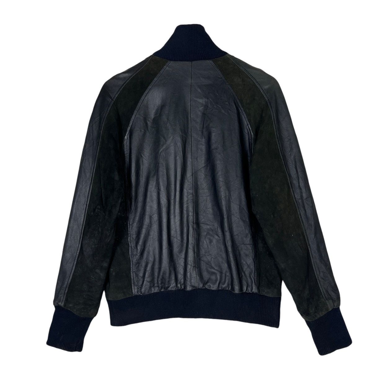 Japanese Brand 🔥 ACOUSTIC SHEEPSKIN LEATHER BOMBER JACKET HIGH COLAR Size US S / EU 44-46 / 1 - 6 Thumbnail
