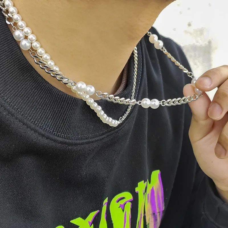 Jewelry 2pc Retro Punk Pearl Necklace Size ONE SIZE - 3 Thumbnail