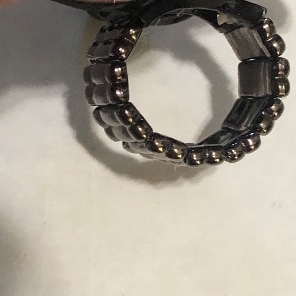 Vintage Rhinestone Peacock Ring Black Silver Fashion Stretch Band Size ONE SIZE - 3 Thumbnail
