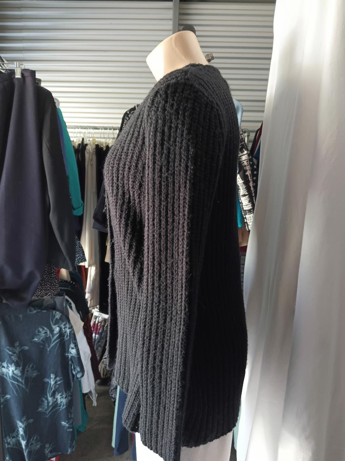 Designer Cozy Black Knit Cardigan by i.e. relaxed Size S / US 4 / IT 40 - 3 Thumbnail
