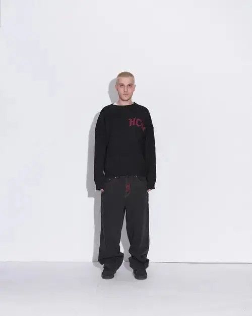 Japanese Brand × Vintage American Retro Y2K pants skeleton straight Trousers Wide Leg Size US 34 / EU 50 - 4 Thumbnail