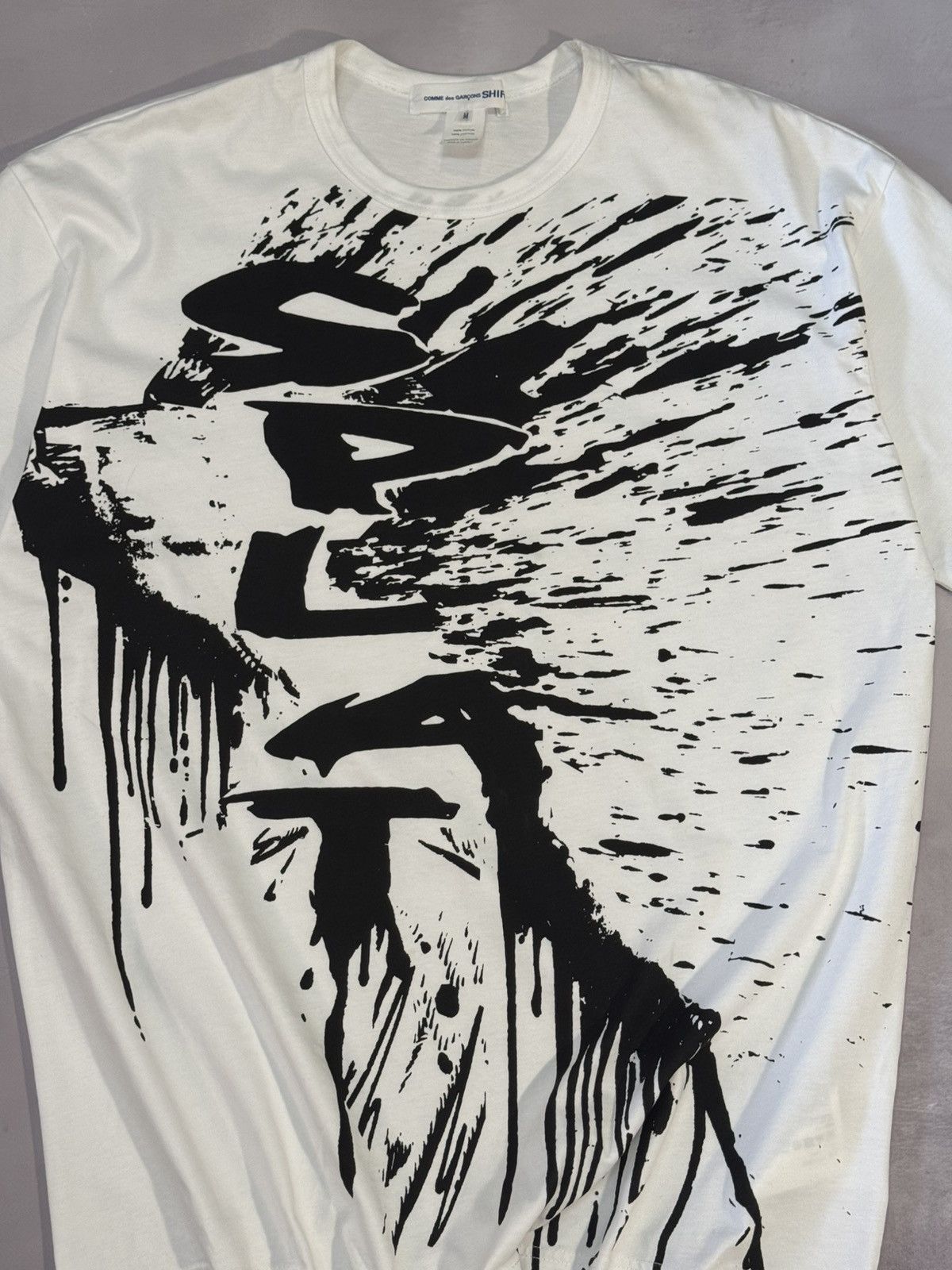 Comme des Garcons Ss22 Comme Des Garcons Shirt Splat Tee(White/L-XL) Size US L / EU 52-54 / 3 - 2 Thumbnail