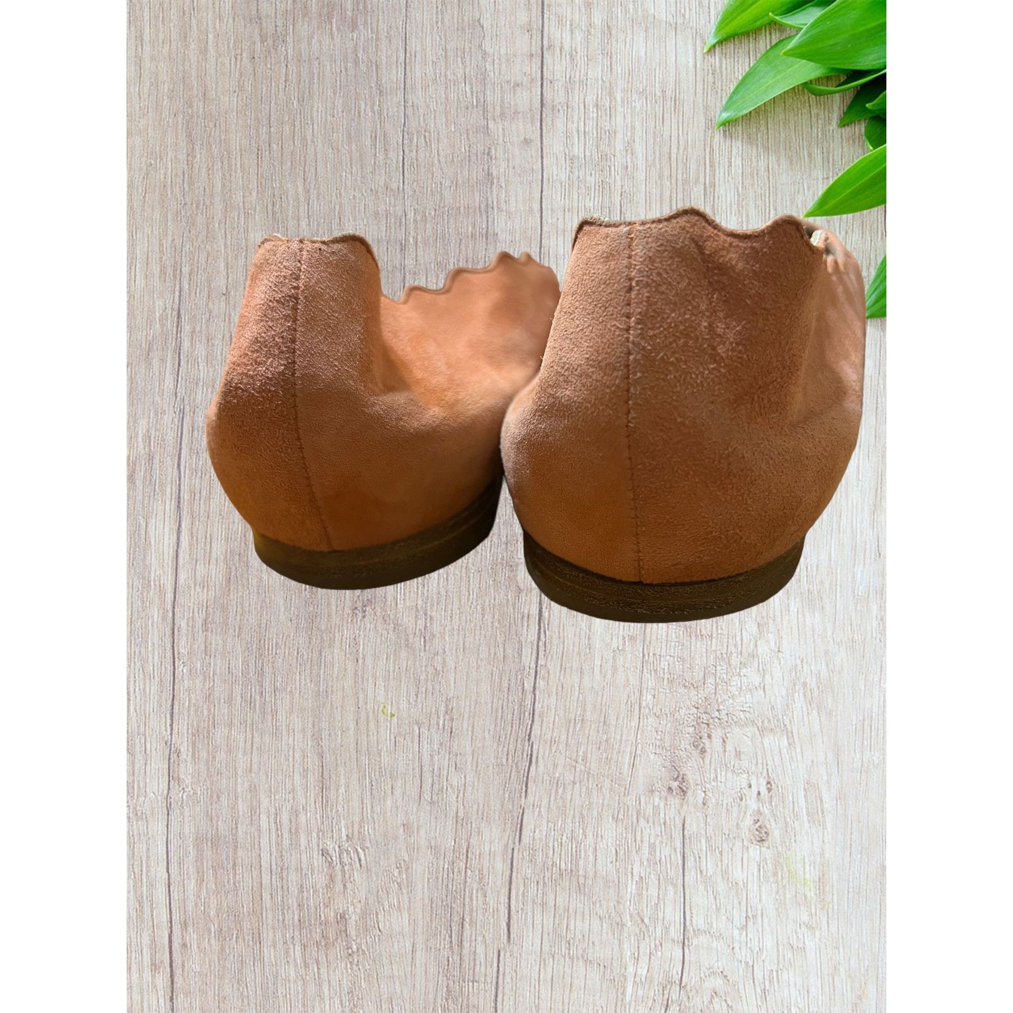 Chloe Chloe Lauren Suede Leather Ballet Flats Scalloped Peach Salm Size US 9.5 / IT 39.5 - 4 Thumbnail