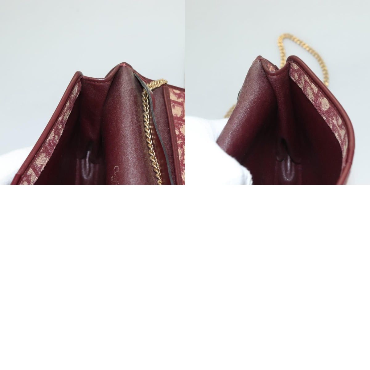 Dior DIOR Trotter Canvas Chain Shoulder Bag Red Gold Size ONE SIZE - 12 Thumbnail