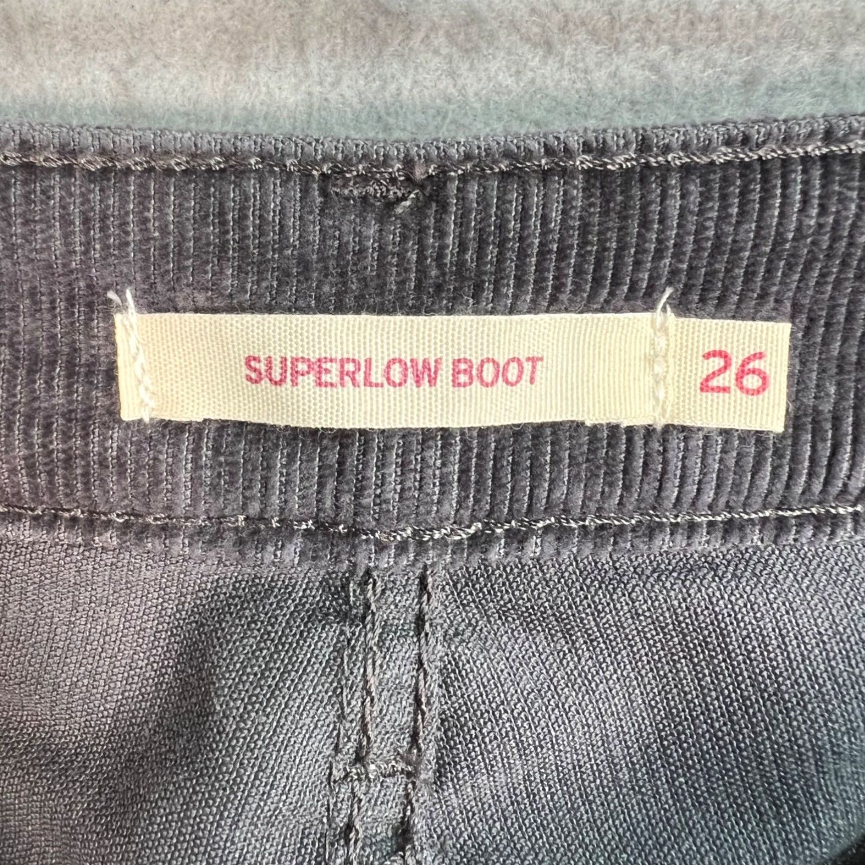 Levi's Levi's Womens Corduroy Boot Jeans - Gray - Size 26 x 32 - LV Superlow Bootcut Cotton Blend Denim, 90s Style, Womens Jeans Size 26" / US 2 / IT 38 - 3 Thumbnail