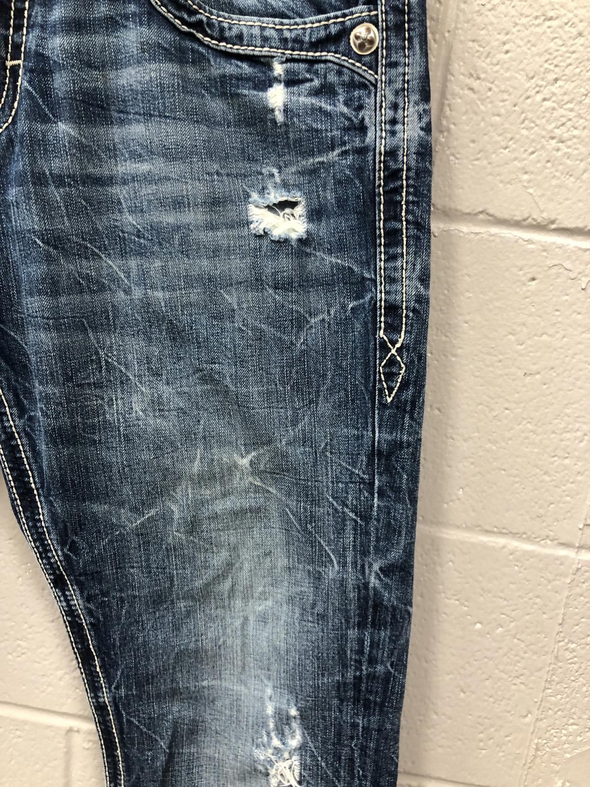 Rock Revival Rock Revival Distressed Jeans - Trendy Casual Style Size 33" - 2 Thumbnail
