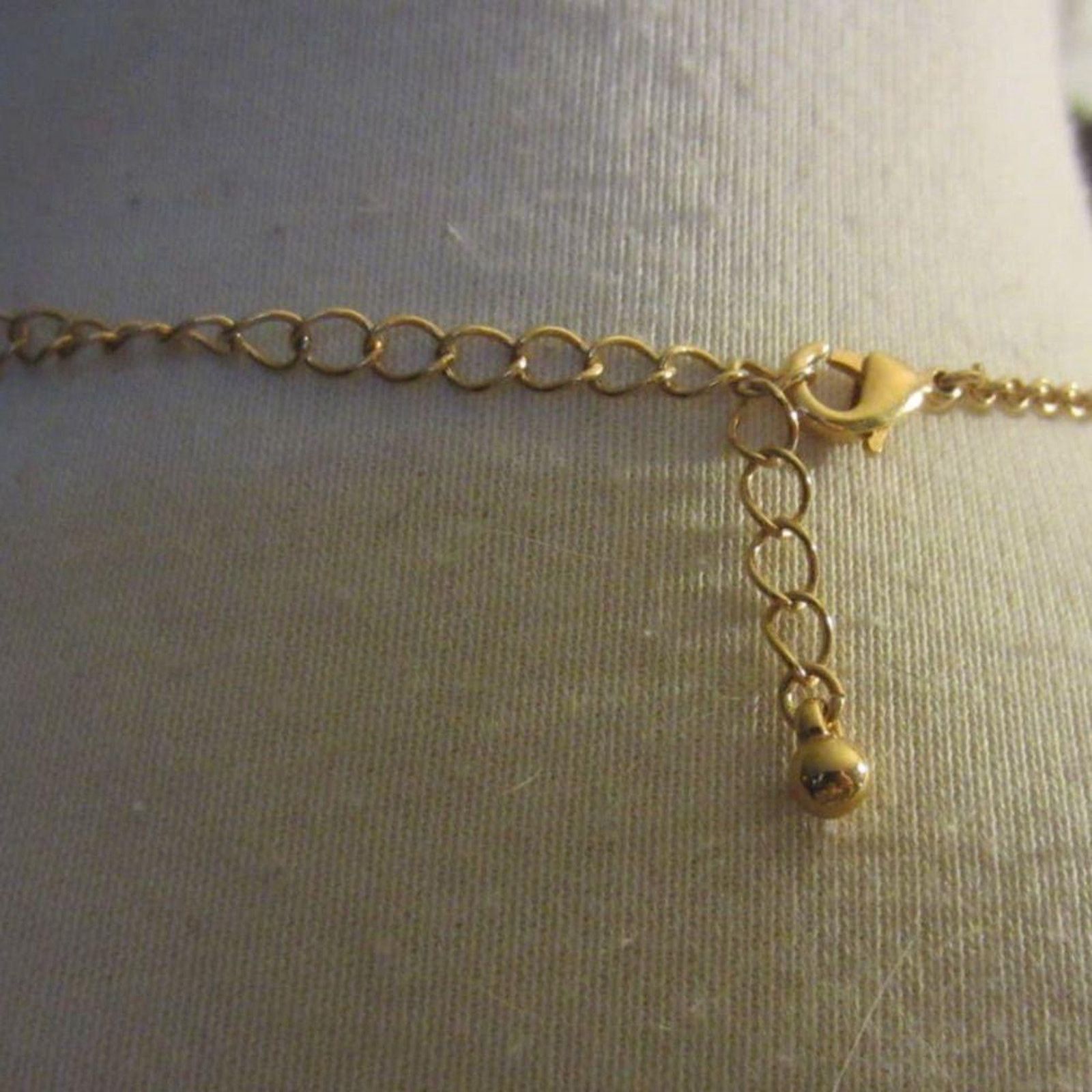 Vintage Gold Floral Teardrop Pendant Necklace Pink Rose Rhinestone Size ONE SIZE - 6 Thumbnail