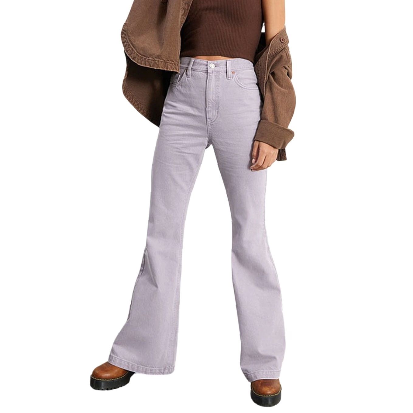 Pacsun PacSun Lavender Purple High Rise Flare Jeans 26 Women Regular 26 Denim Cotton 100% Inseam 29"} Size 26" / US 2 / IT 38 - 7 Thumbnail