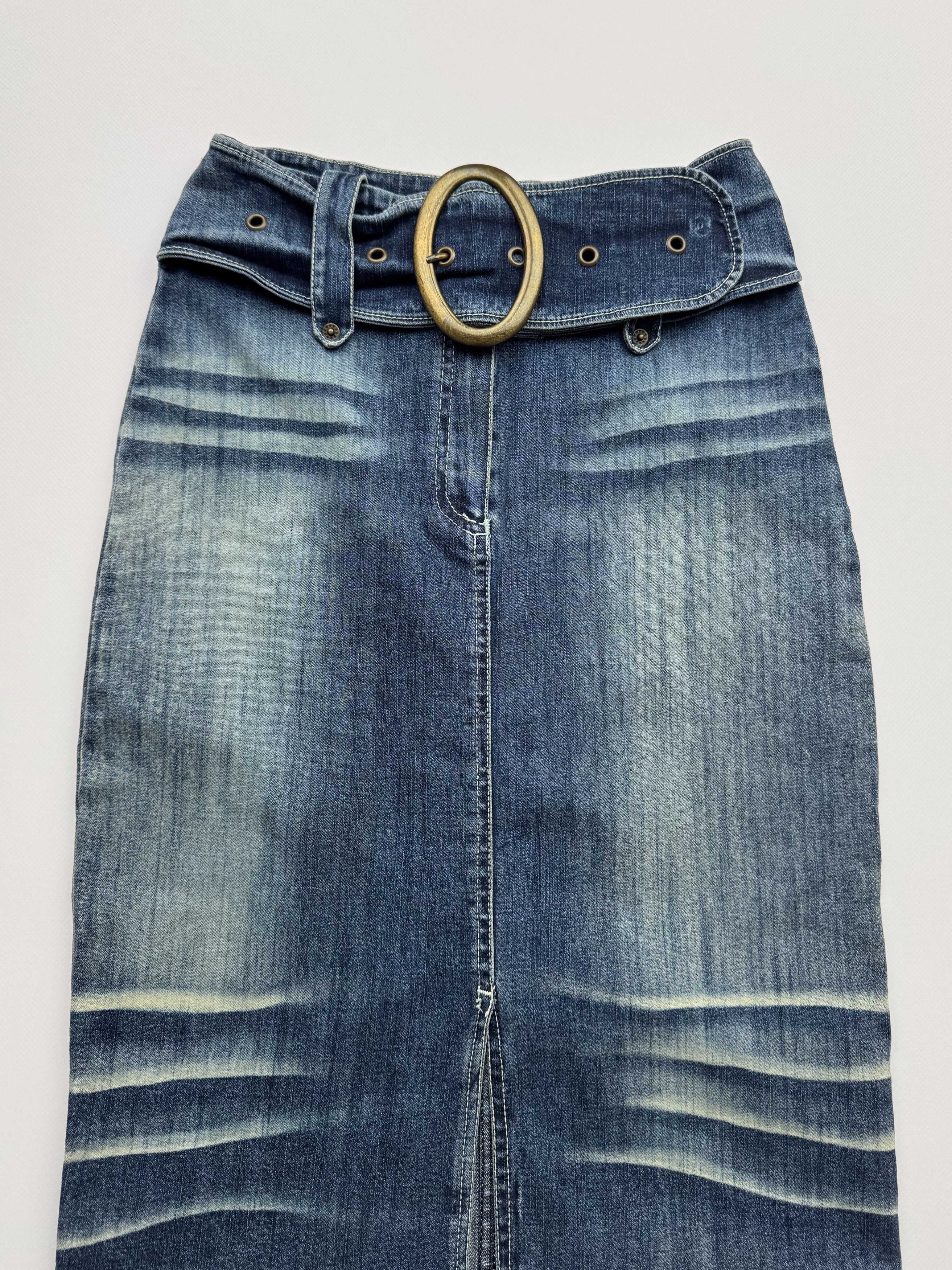 Vintage Vintage Faded Skirt With Belt B408(V228)E2 Size 25" / US 0 / IT 36 - 2 Thumbnail
