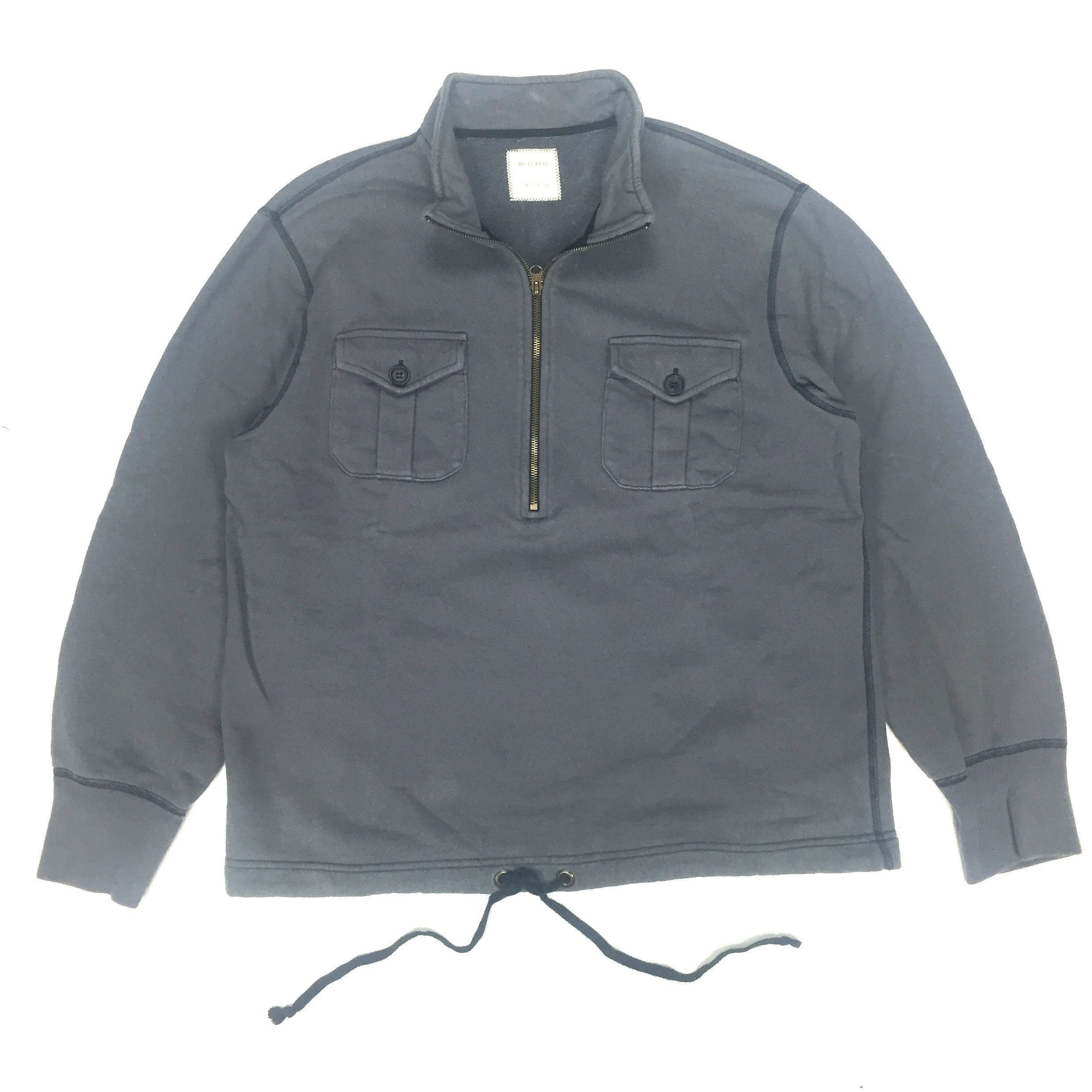 Billy Reid Billy Reid Gray 1/2 Zip Military Sweatshirt Size US L / EU 52-54 / 3 - 1 Preview