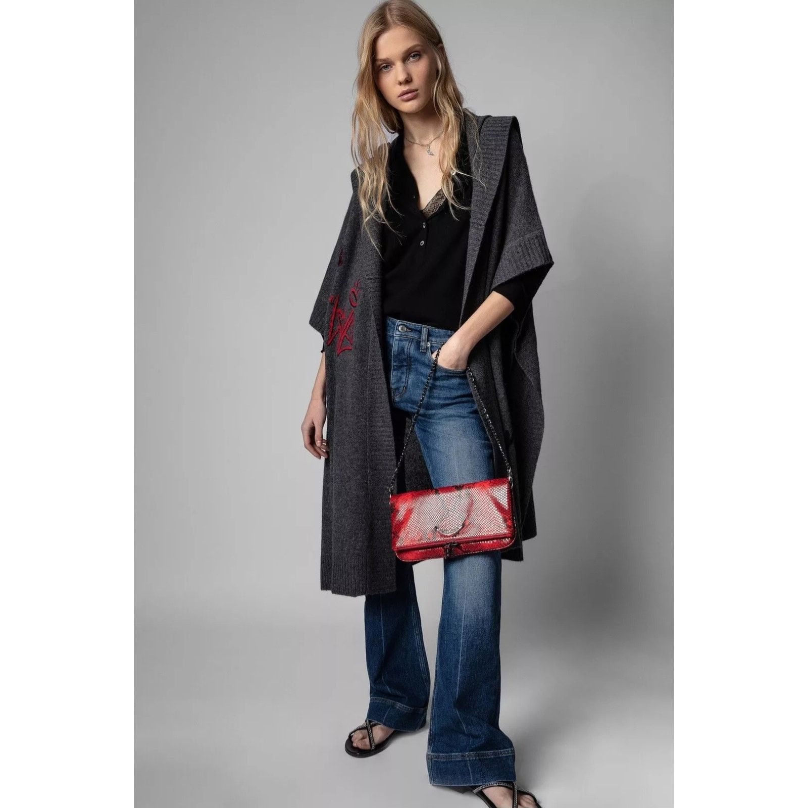 Zadig & Voltaire Zadig & Voltaire Inna Sweater Cardigan Cape OS Cashmere Size ONE SIZE - 2 Thumbnail