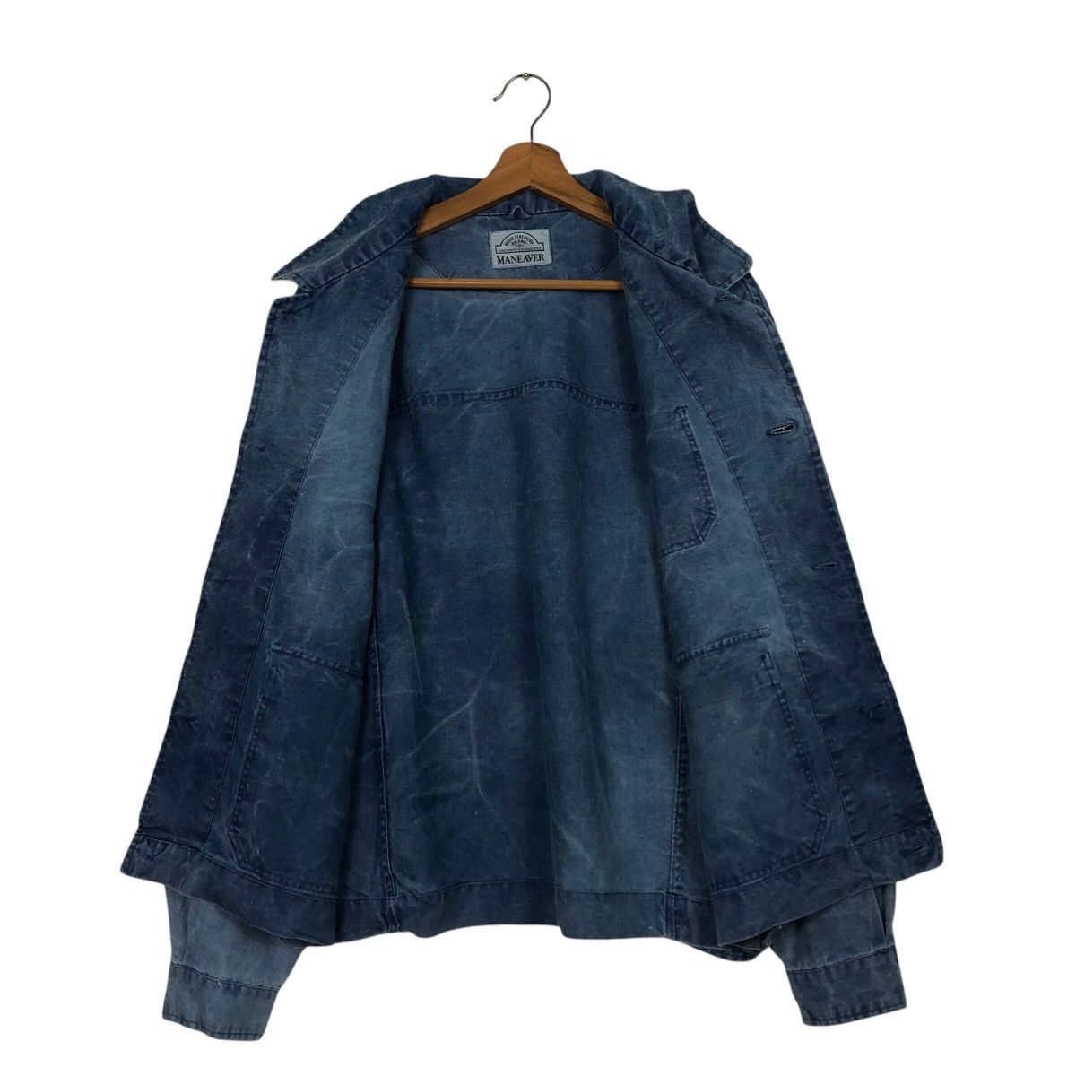Japanese Brand 📌Vintage Denim Bomber Jacket Maneaver Issey Miyake Size US L / EU 52-54 / 3 - 14 Thumbnail