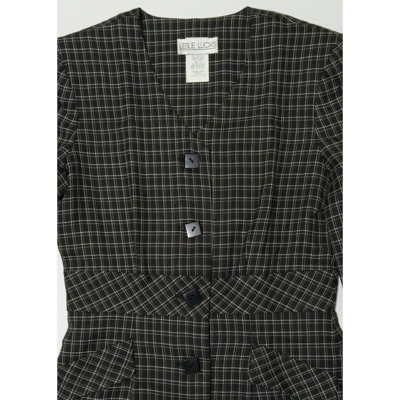 & Other Stories Vintage Leslie Lucks Dress 9/10 Women's Plaid Long Sleeve Size M / US 6-8 / IT 42-44 - 4 Thumbnail