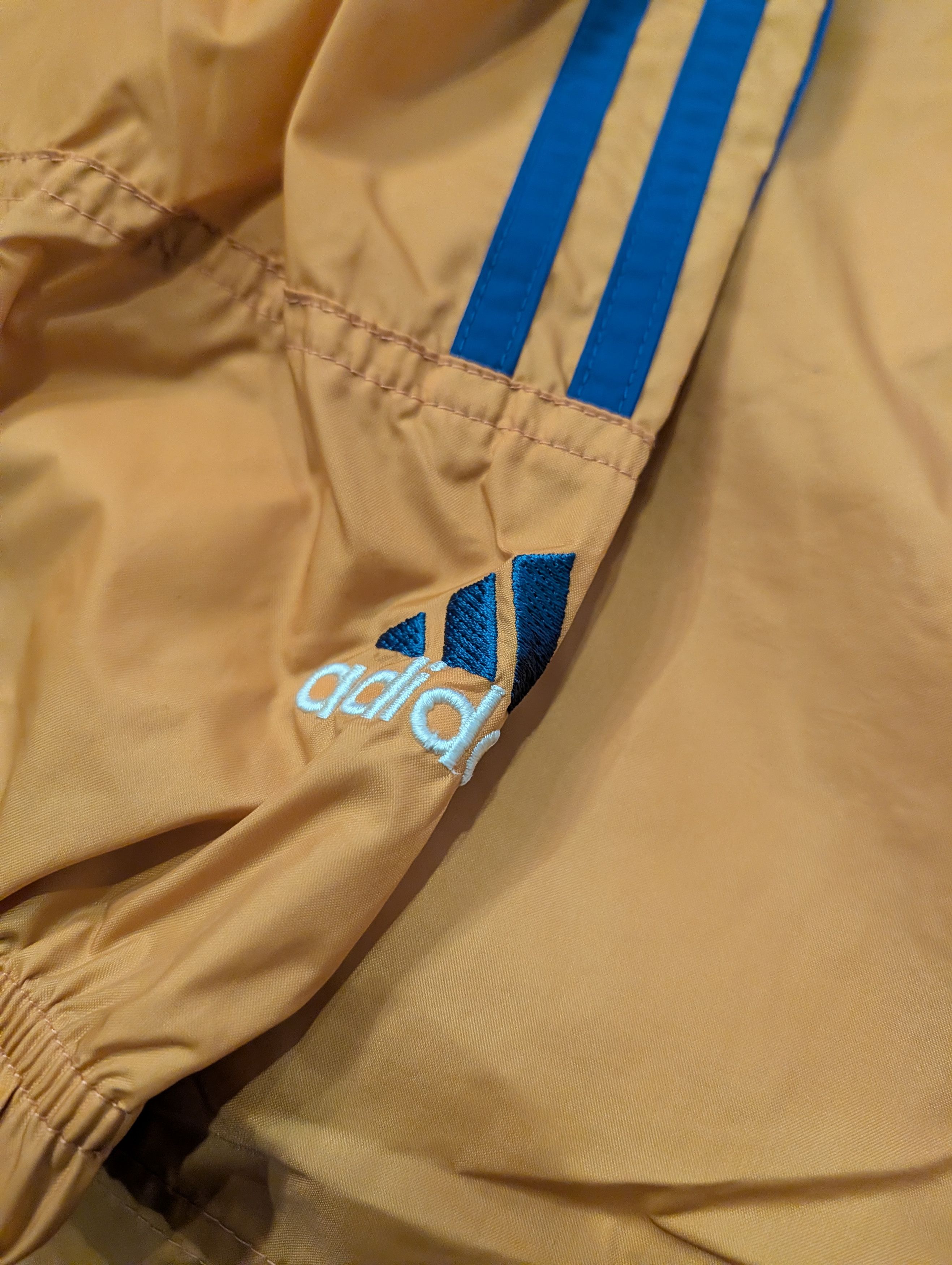 Adidas Vintage Adidas Jacket Windbreaker Warm Up Striped Hooded Size US L / EU 52-54 / 3 - 3 Thumbnail