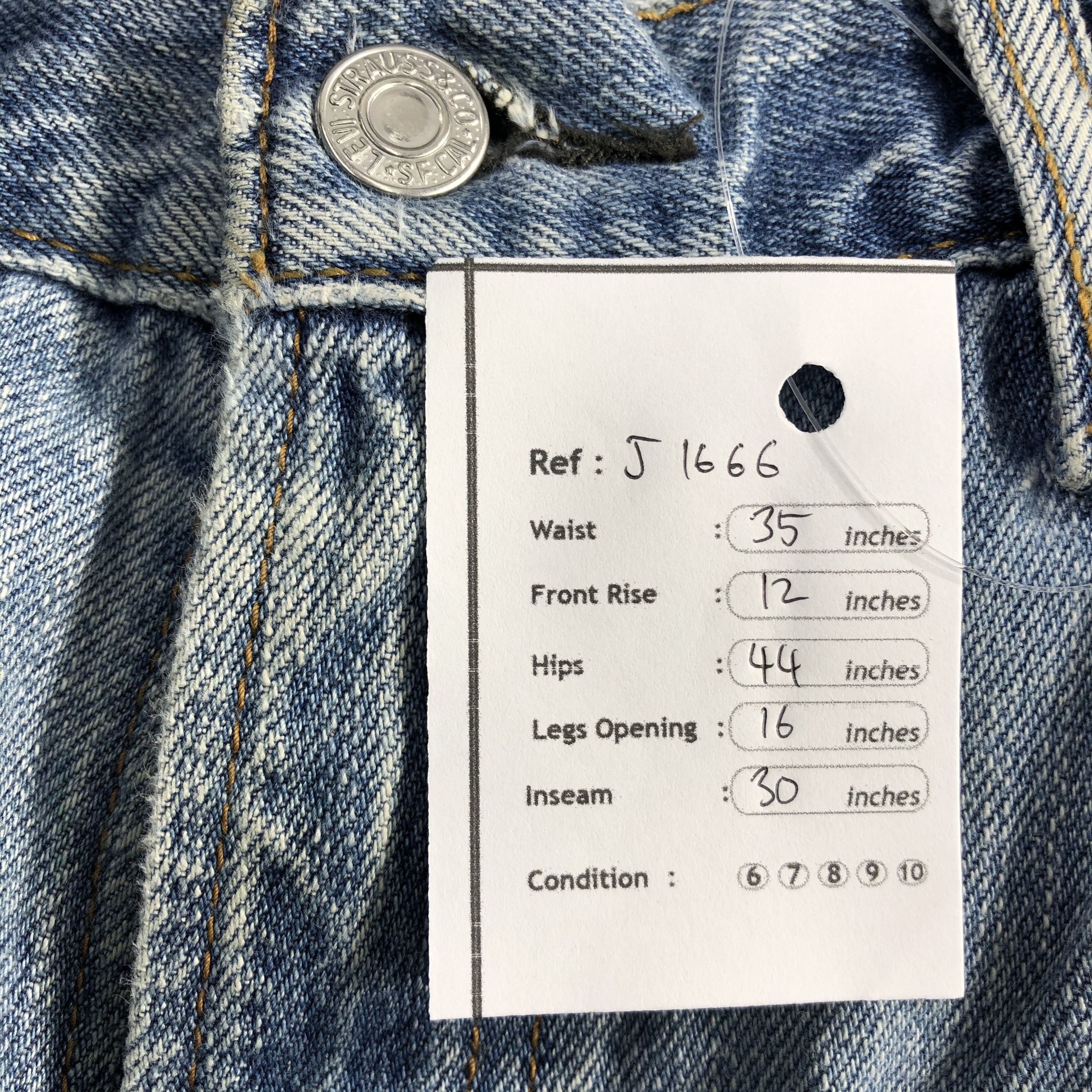 Levi's Vintage Blue Wash Levis 516 Jeans-J1666 Size US 35 - 13 Thumbnail