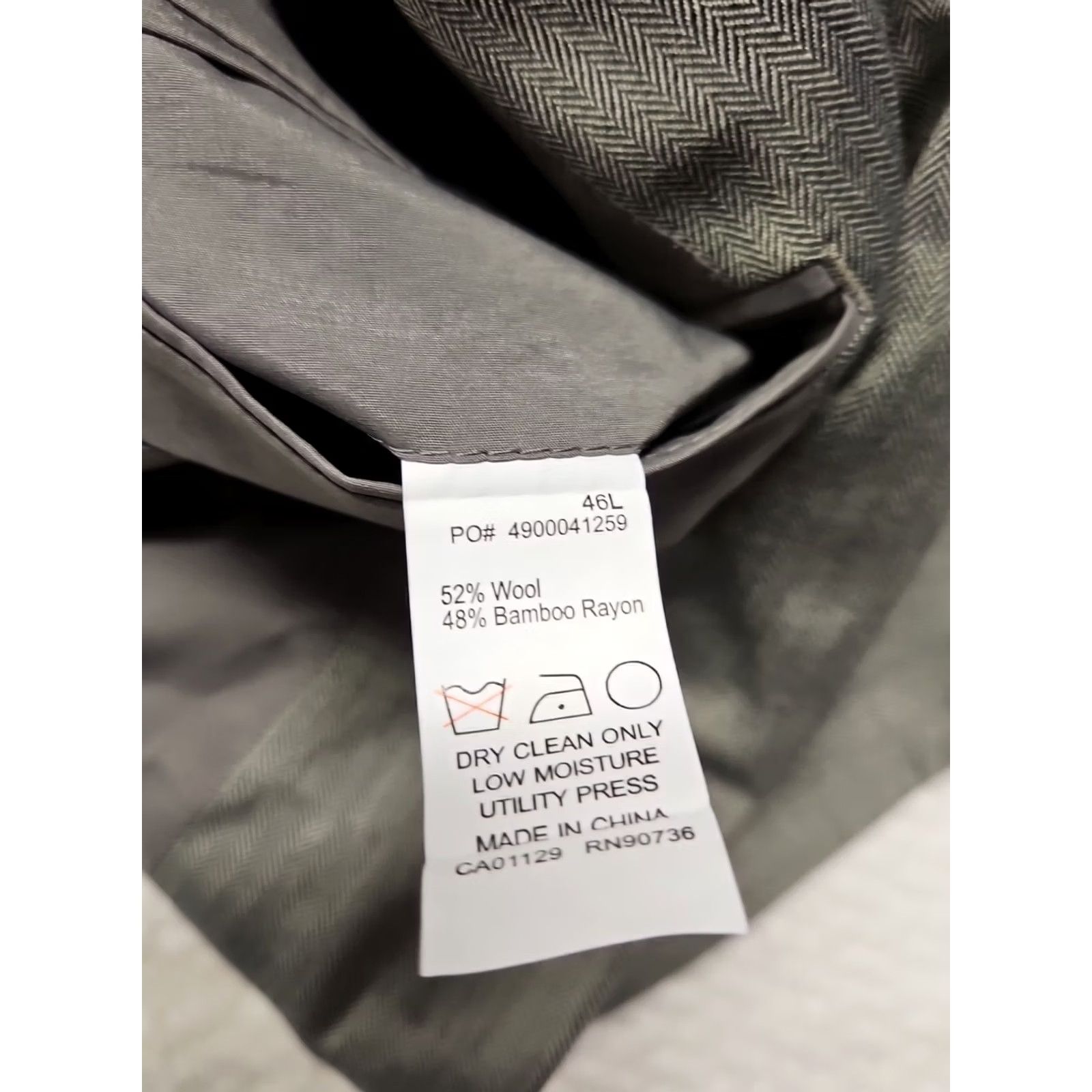 Ralph Lauren Ralph Lauren Blazer Mens 46L Wool Tweed Herringbone - Single-Breasted, Four-Button Sleeves, Notch Lapel, Wool Lining, Dry Clean Only, Big & Tall Size ONE SIZE - 4 Thumbnail