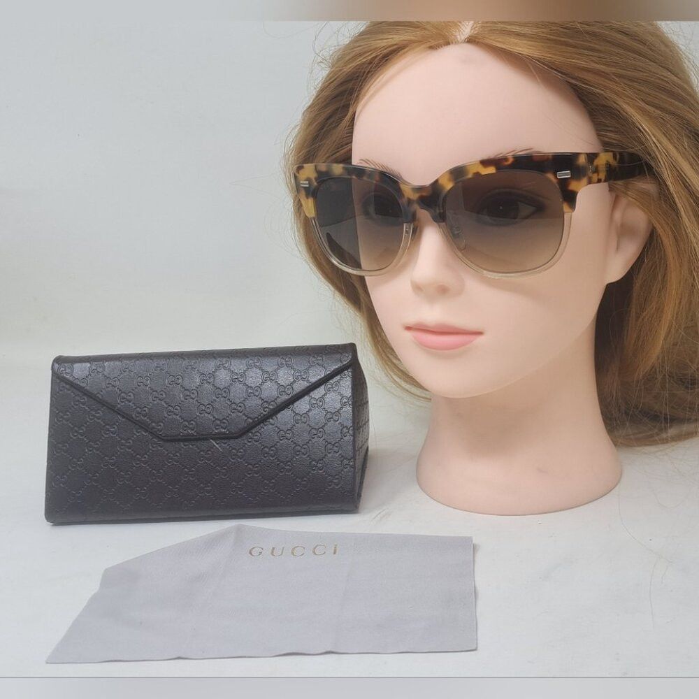 Gucci Gucci Women's Sunglasses Spotted Havana Oval Brown Gradient Size ONE SIZE - 2 Thumbnail