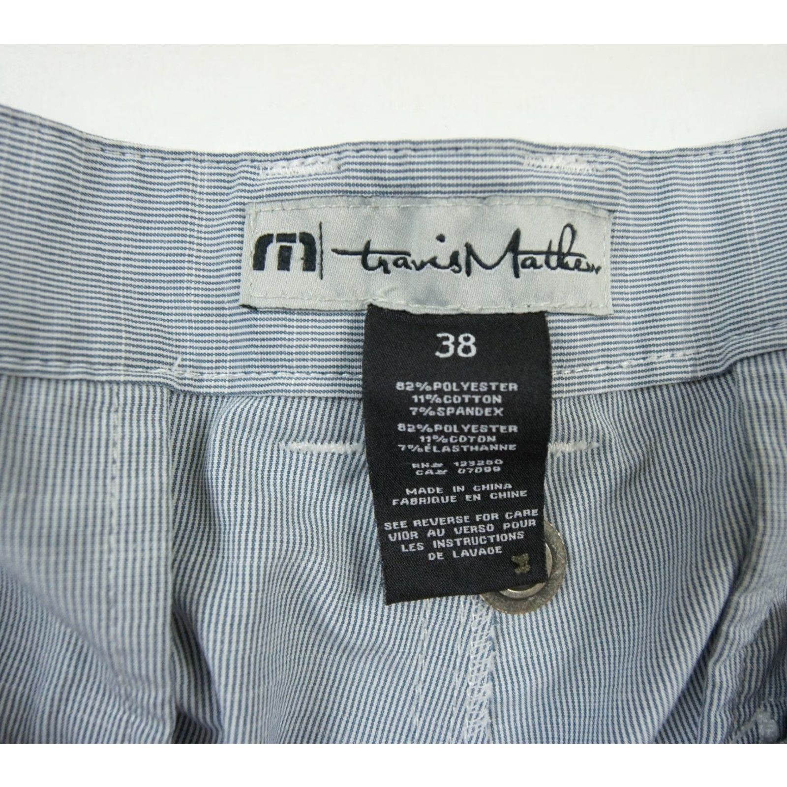 TravisMathew Travis Mathew Shorts Mens 38 Gray Chino 10" Golf Lightweight Stretch Striped Size US 38 / EU 54 - 6 Thumbnail