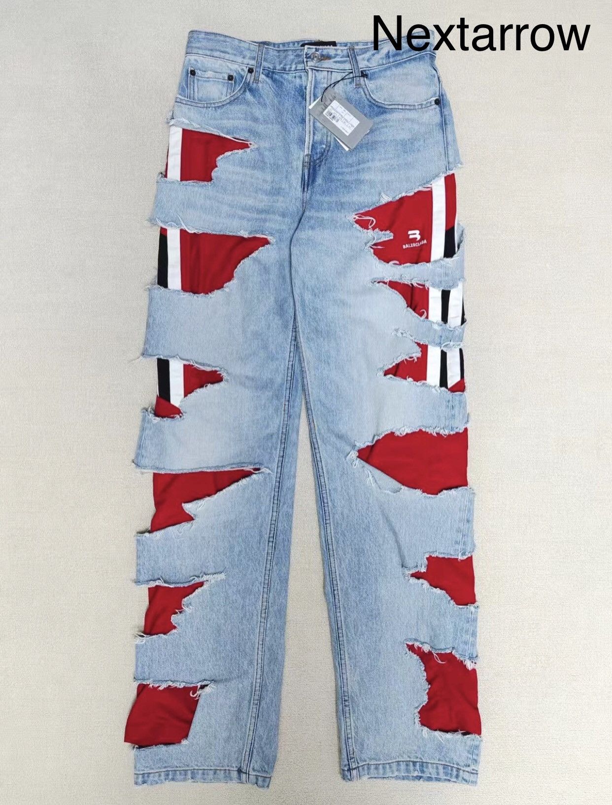 Balenciaga Balenciaga Tomorrow's World Show Double Denim Splicing Pants Size US 30 / EU 46 - 1 Thumbnail