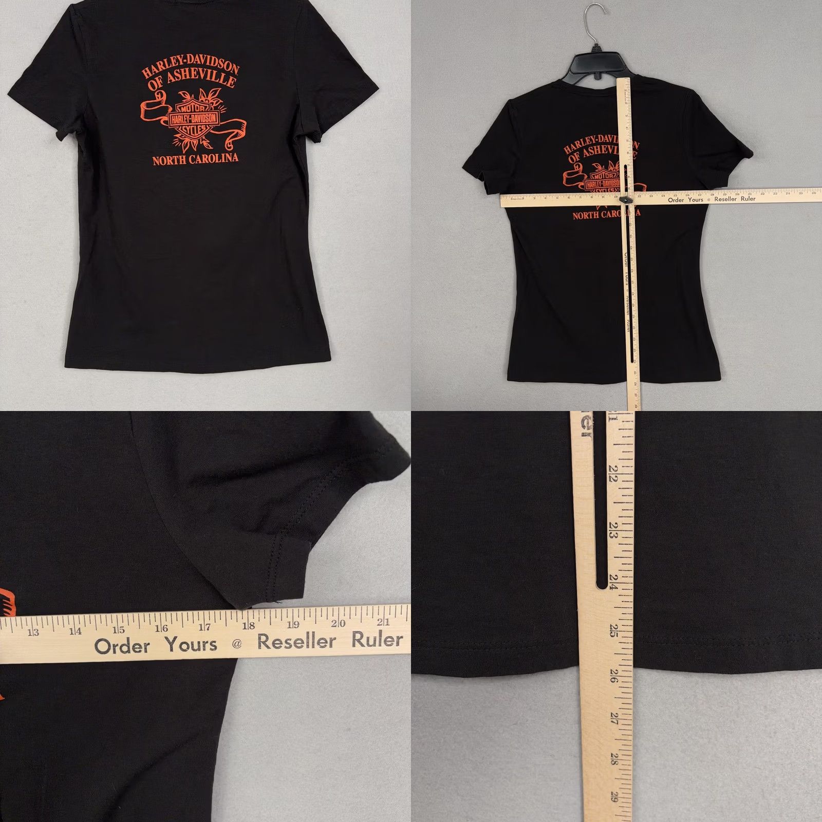 Harley Davidson Harley-Davidson Shirt Womens M Black V-Neck Graphic Tee Biker Jersey 100% Cotton Casual Short Sleeve US Made - Asheville NC Size M / US 6-8 / IT 42-44 - 8 Thumbnail