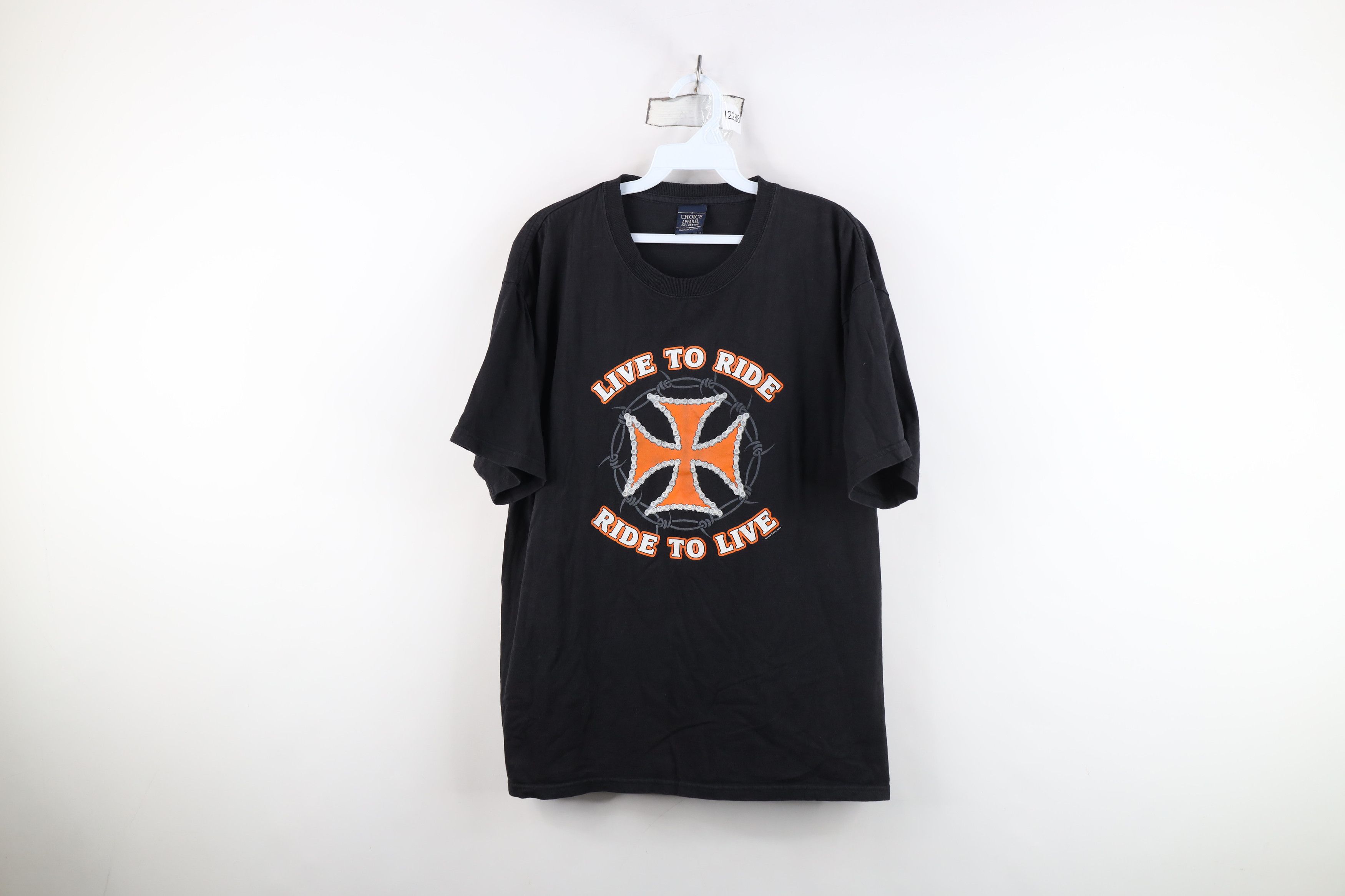 Vintage Vintage Y2K Streetwear Wire Iron Cross Motorcycle T-Shirt Size US L / EU 52-54 / 3 - 1 Thumbnail