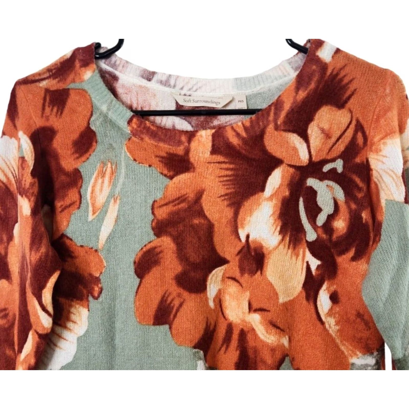 Soft Surroundings Soft Surroundings Sweater Womens PXS Hallerbos Floral Super Petite Size XS / US 0-2 / IT 36-38 - 3 Thumbnail