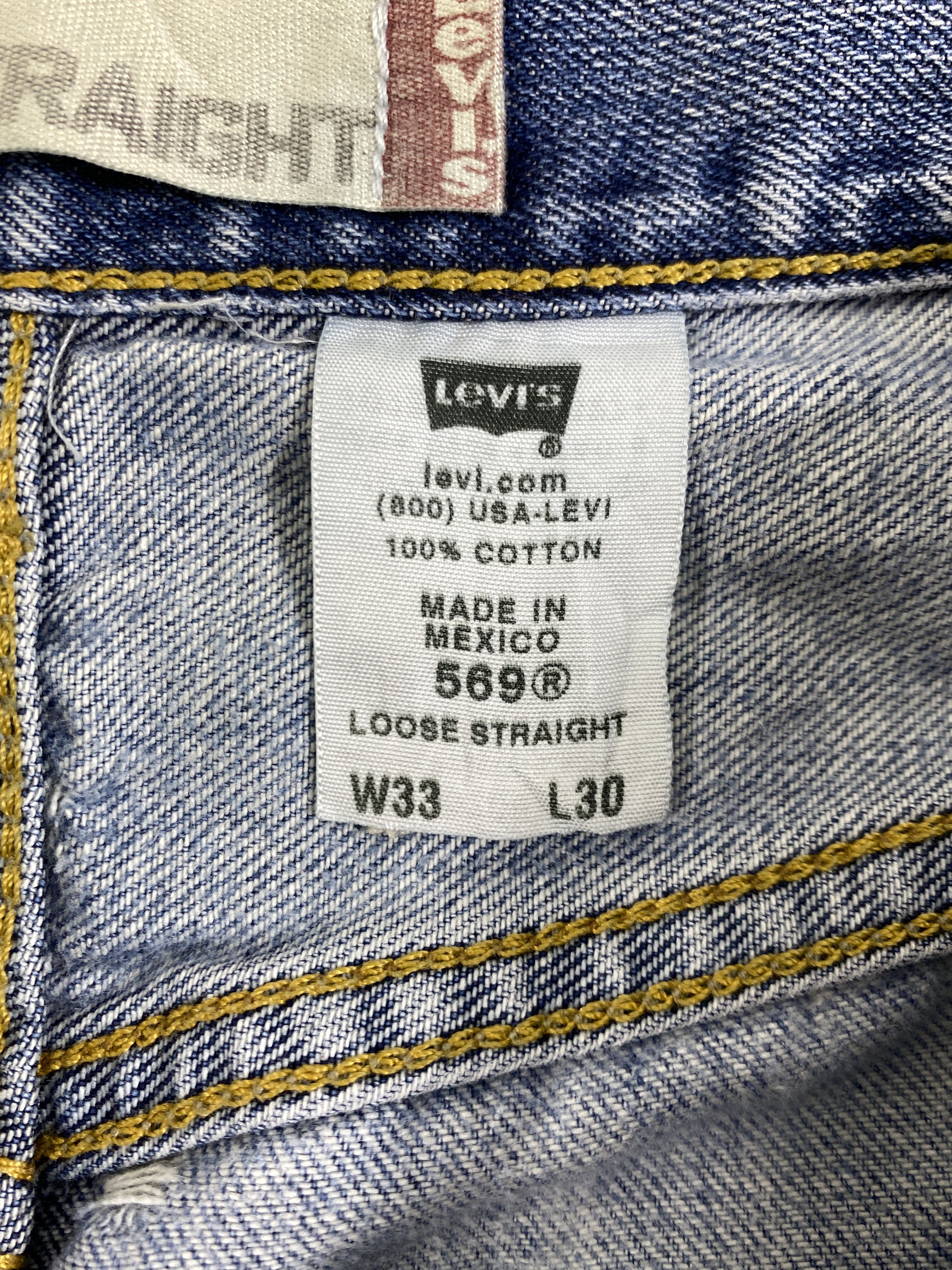 Levi's Blue Wash Vintage Levi's 569 Loose Straight Denim -JN420 Size US 33 - 9 Thumbnail