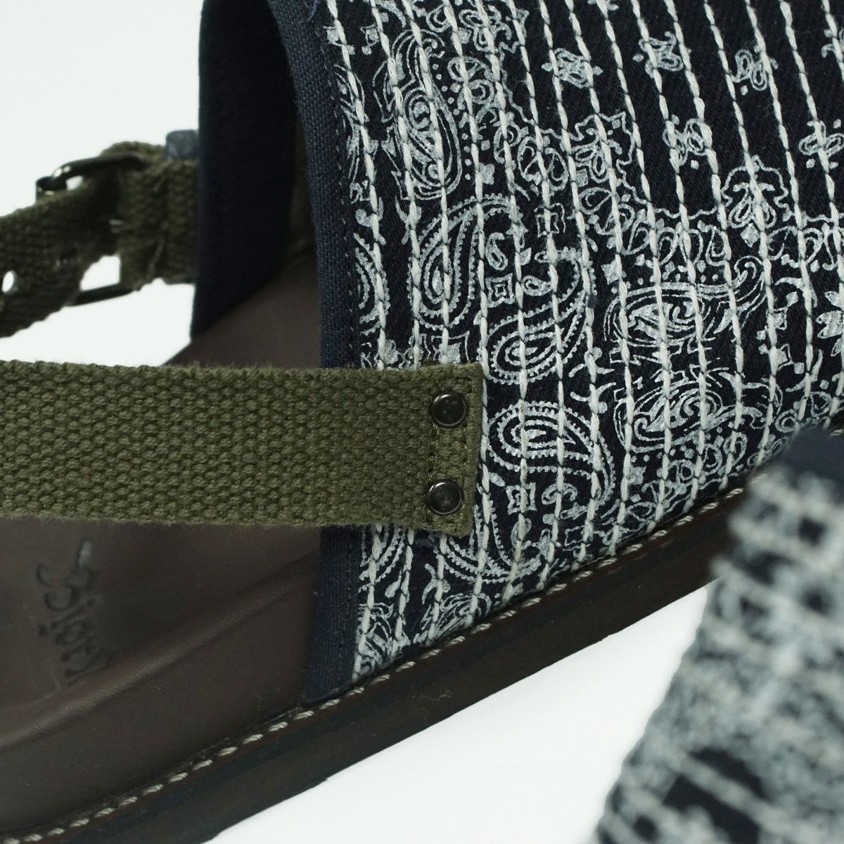 Japanese Brand *NoTariff Bandana Sashiko Stitch Indigo Dyed Mule / Clog Size US 10 / EU 43 - 5 Thumbnail