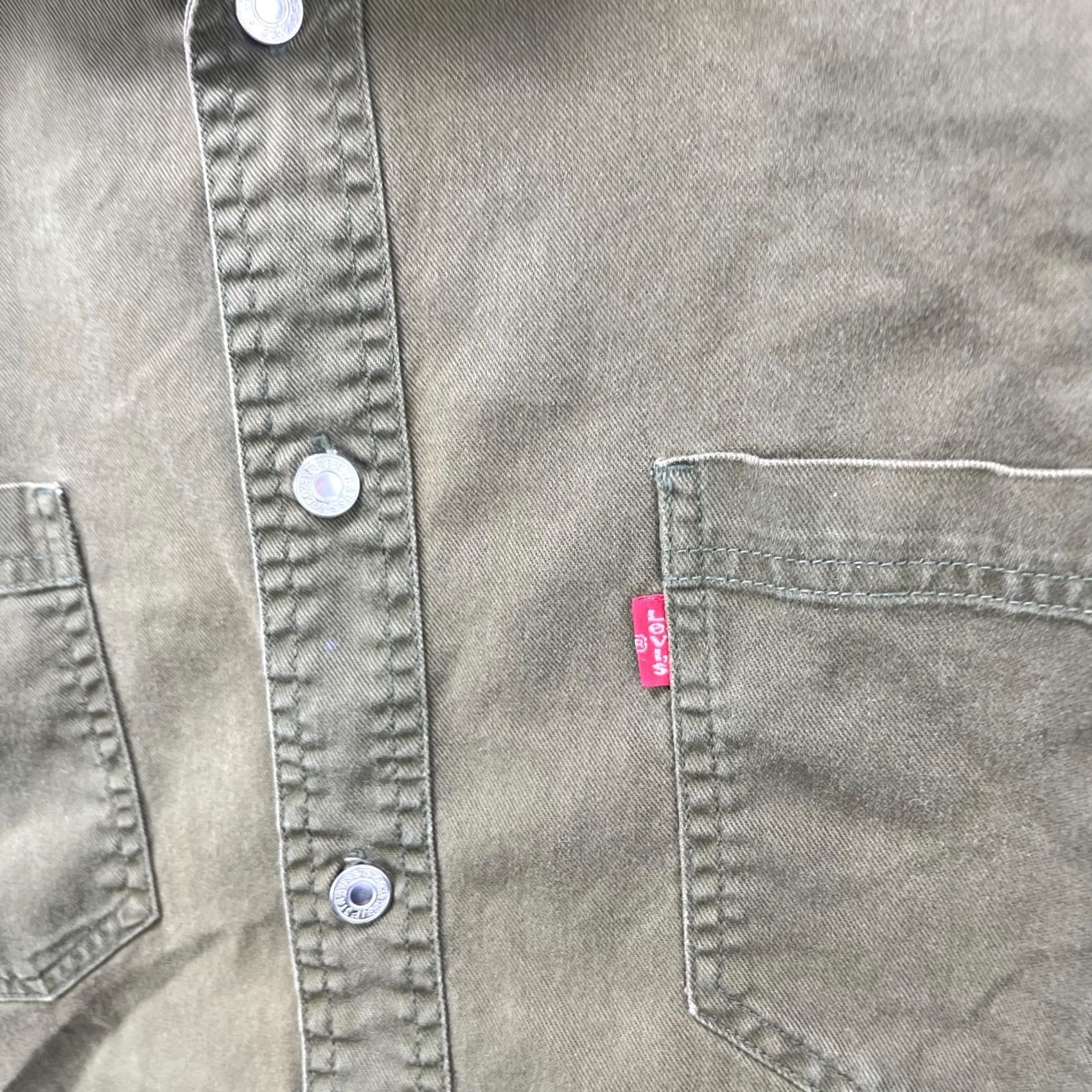 Levi's VINTAGE Levi's Button-Up Shirt XL Green 90s USA Western Long Sleeve Casual Mens Regular Cotton Pockets Size US XL / EU 56 / 4 - 3 Thumbnail