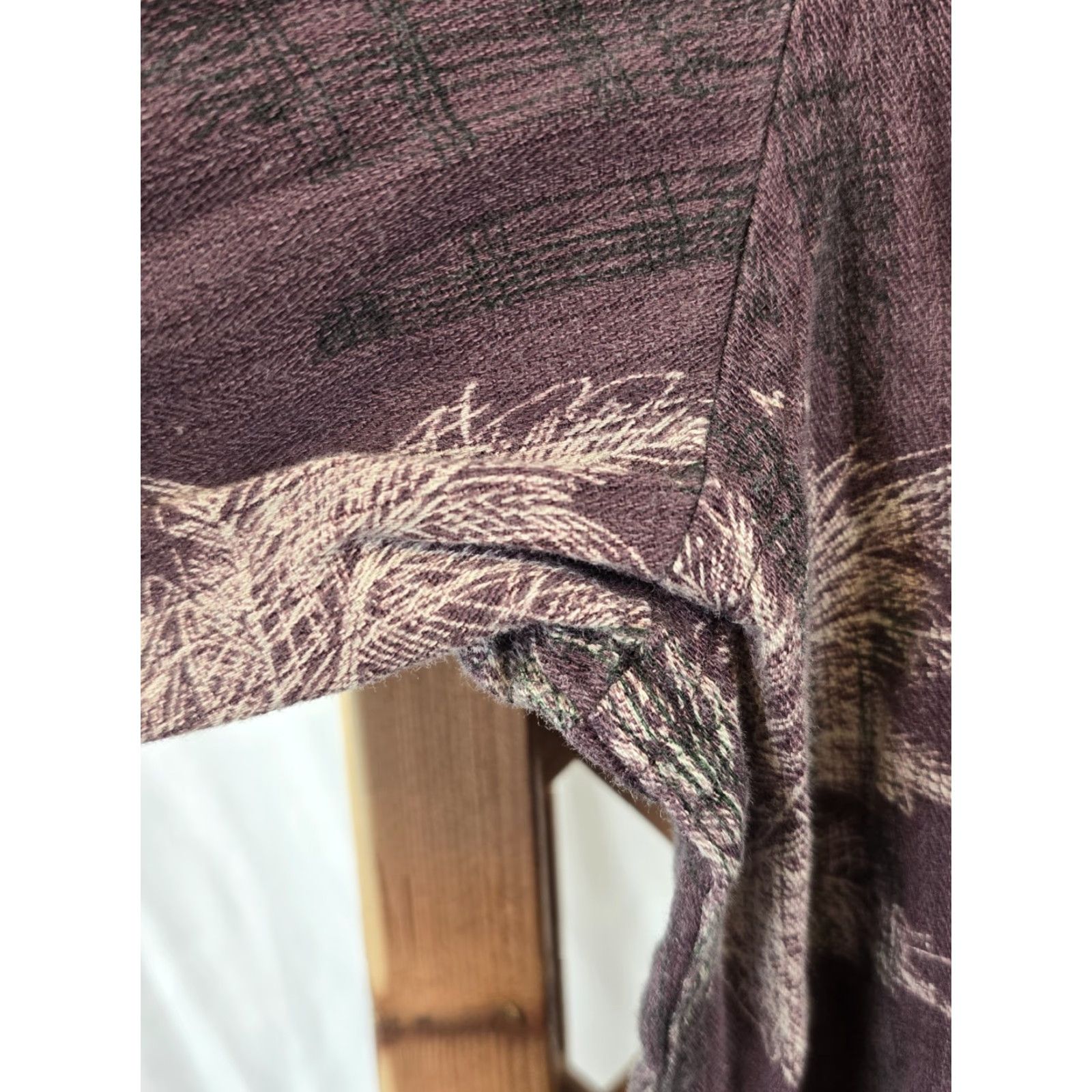 Chaps Chaps Men’s Long Sleeve Button-Up Flannel Shirt W/Leaf Design - Size L - Purple, 43-45 Chest - Cotton, Regular Fit, Fall/Winter, Men Size US L / EU 52-54 / 3 - 5 Thumbnail