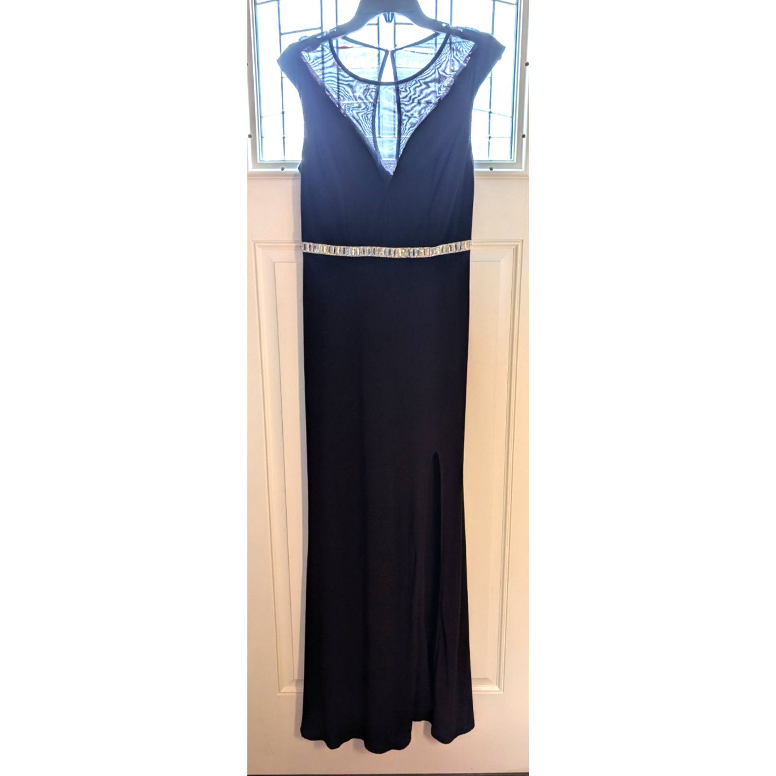 The Unbranded Brand City Triangles Maxi Evening Gown Bk Size 11 Rhinestone Sheer Size L / US 10 / IT 46 - 1 Thumbnail