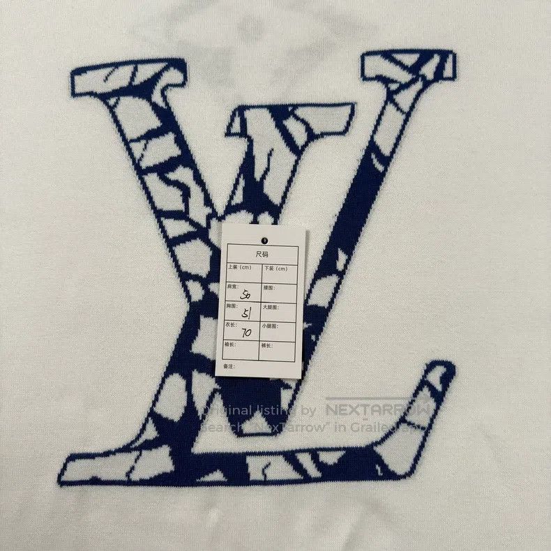 Louis Vuitton Louis Vuitton 24 White Large Logo Ice Knit Short Sleeves Size US M / EU 48-50 / 2 - 5 Thumbnail
