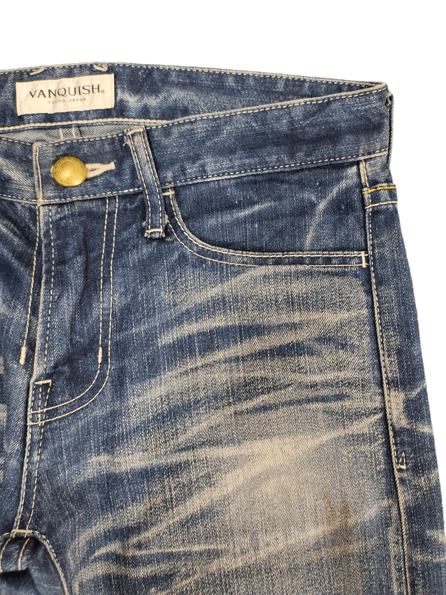 A.F.F.A. × Undercover Vanquish Clawmark Distress Faded Painted Jeans Slim Fit Size US 29 - 4 Thumbnail