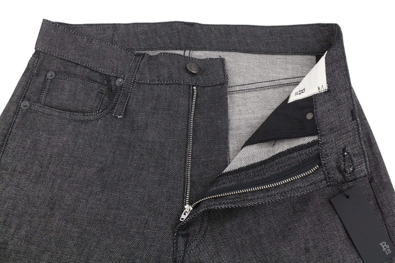R13 BOYFRIEND 27 Vintage Grey Straight Cropped Ankle 86489 Size 27" / US 4 / IT 40 - 4 Thumbnail
