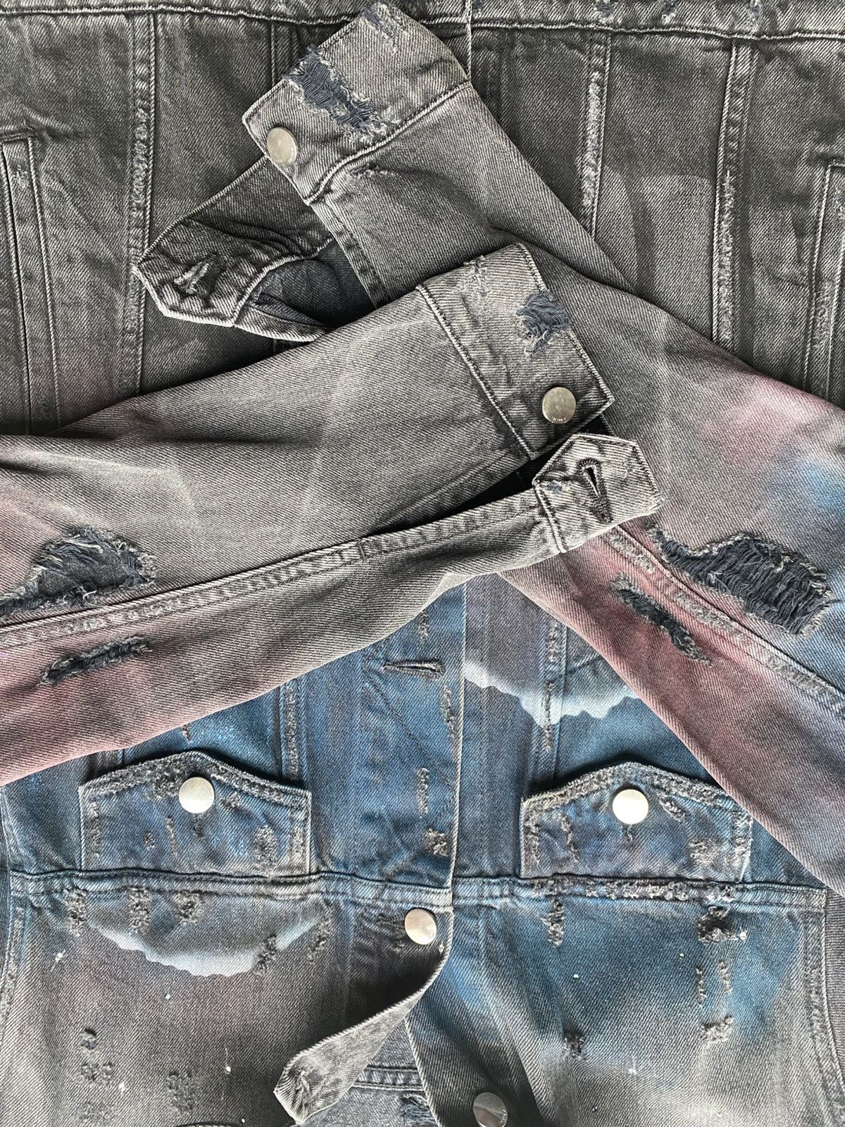 Amiri AMIRI 18AW Starry Night Moon Wolf Destroyed Denim Jacket Size US XL / EU 56 / 4 - 5 Thumbnail