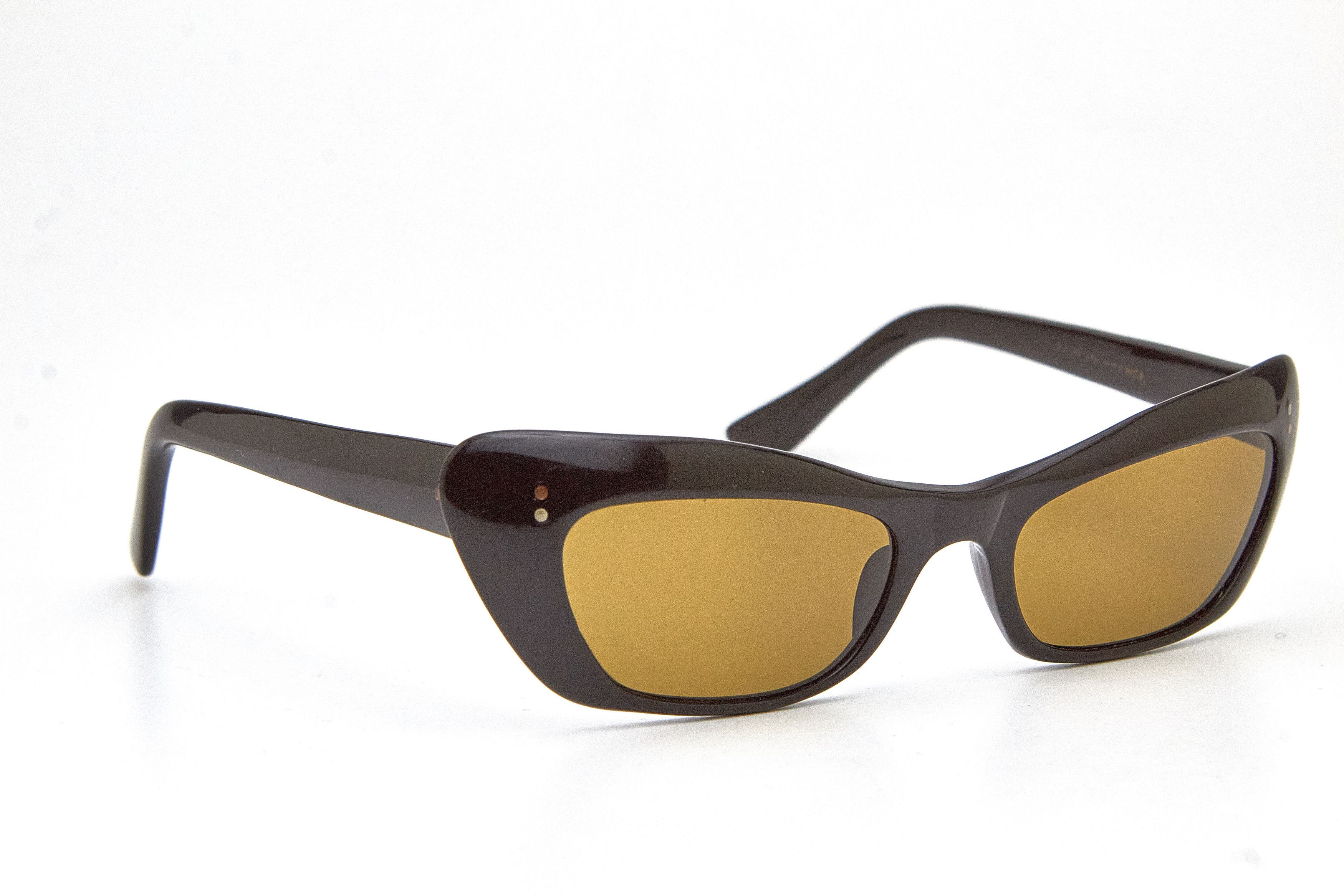 Vintage black chunky sunglasses OP vintage specs retro 60s Size ONE SIZE - 7 Thumbnail